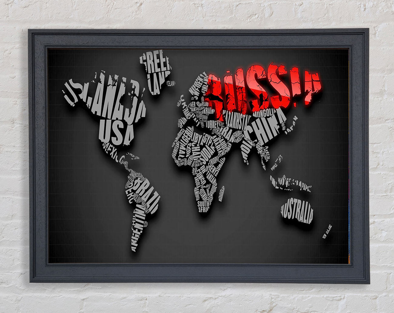 Russia World Maps Framed Print