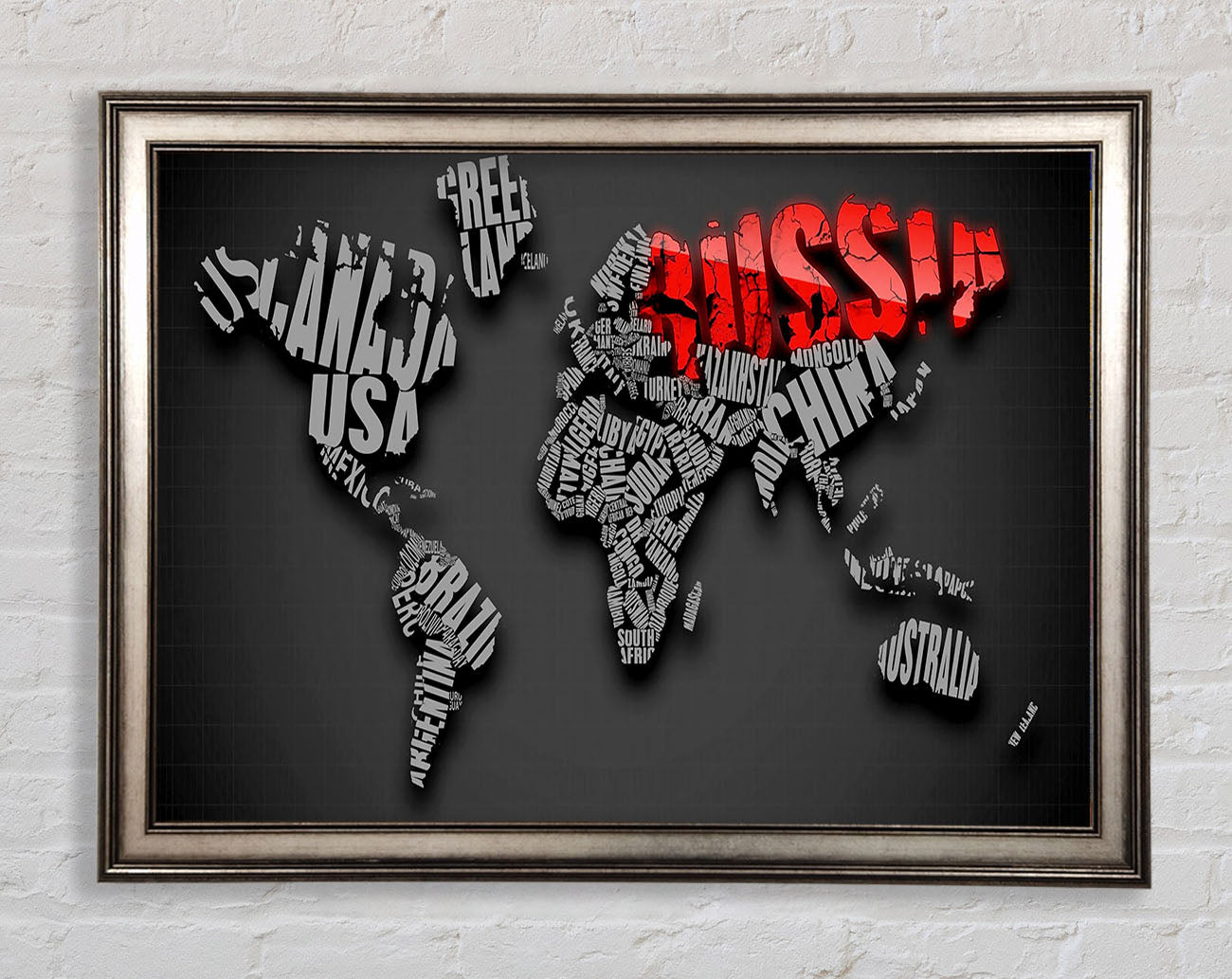 Russia World Maps Framed Print