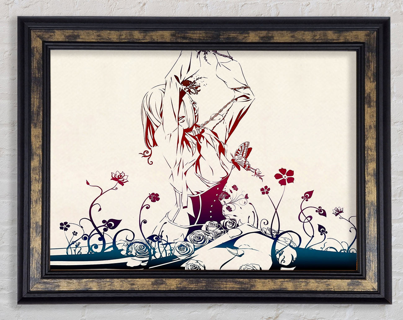 Red Garden Anime Framed Print