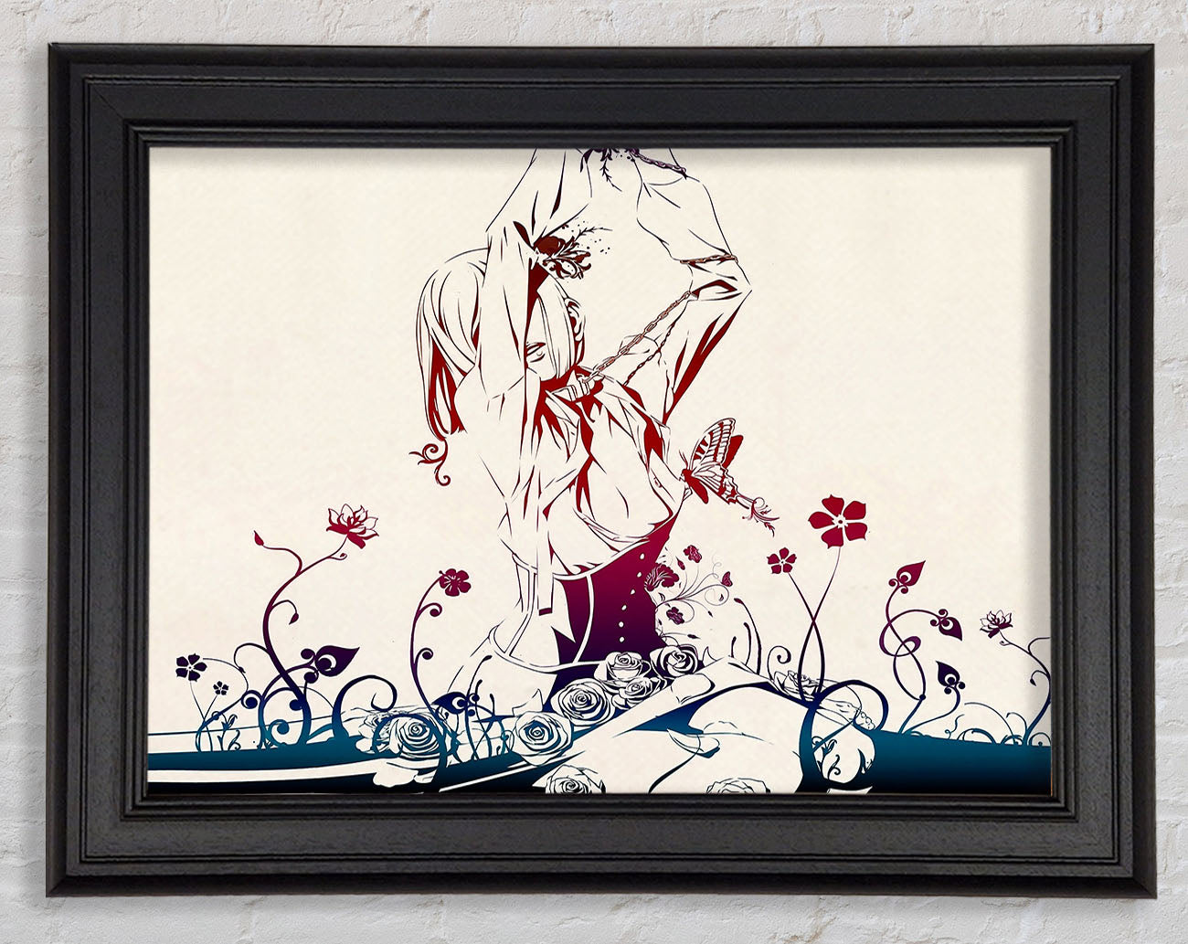 Red Garden Anime Framed Print