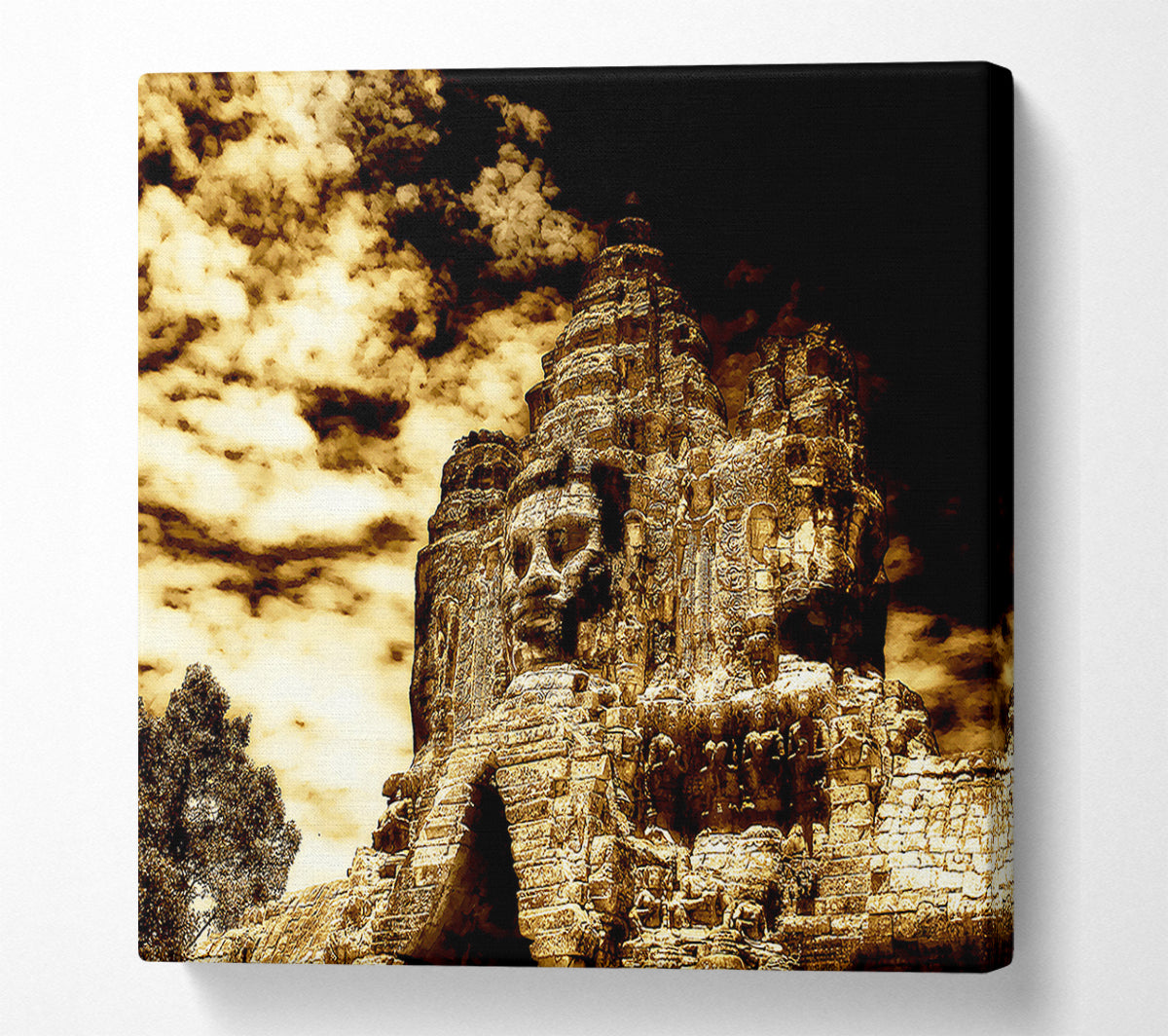 The Buddha King Of Angkor Wat Cambodia Canvas Wall Art