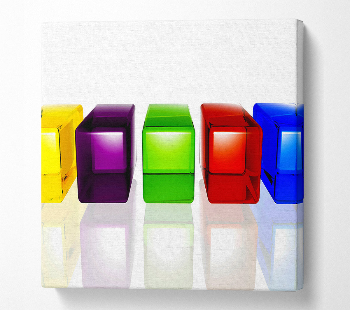Rainbow Cubes Canvas Wall Art