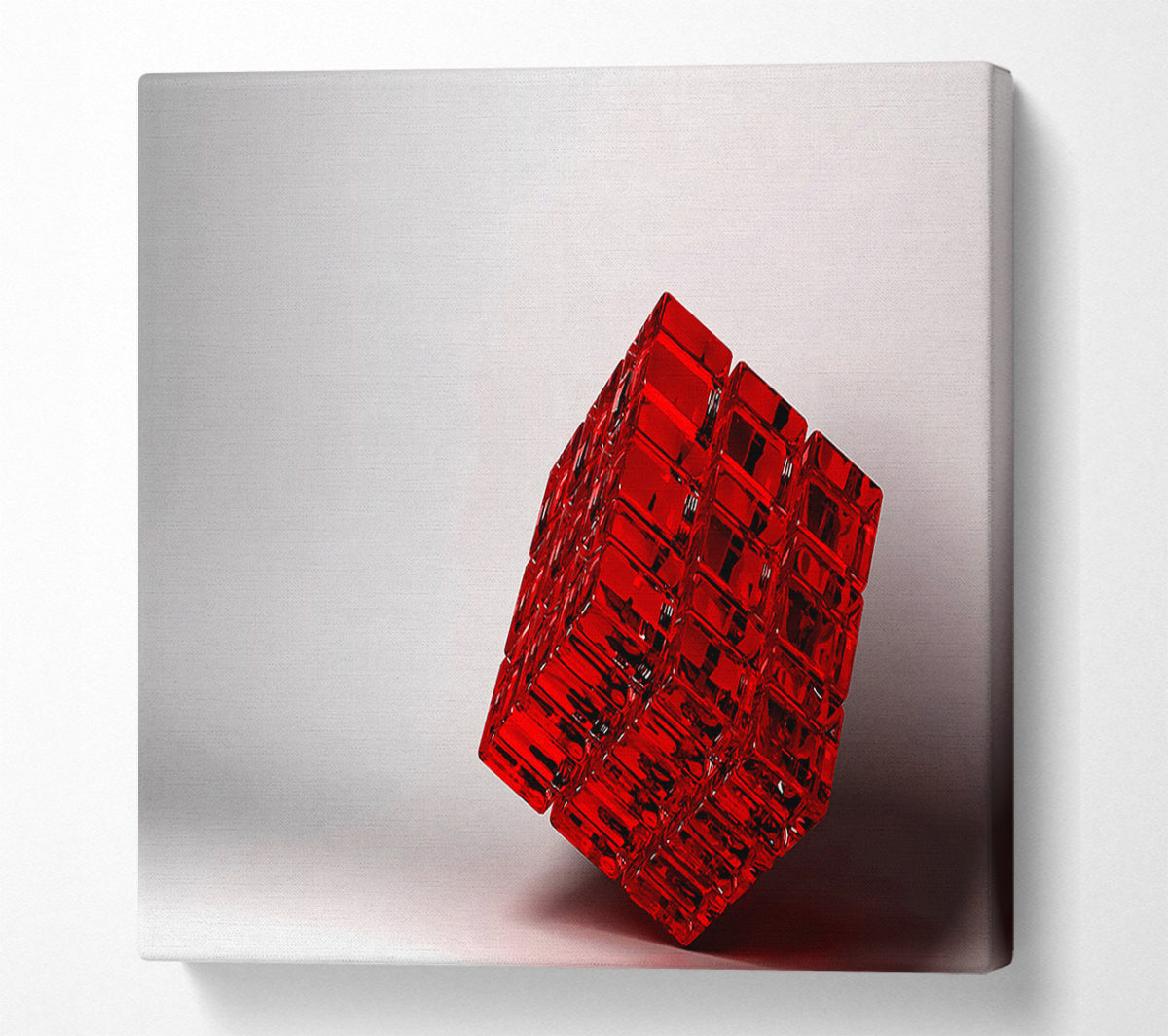 Red Jelly Cube Canvas Wall Art