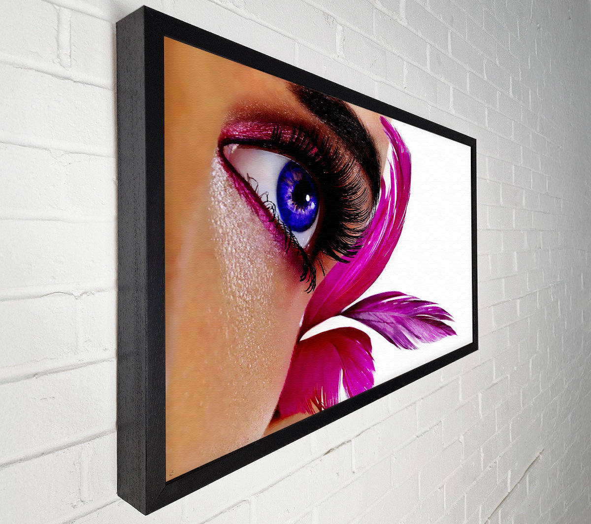 Stunning Pink Feathered Eye Canvas Wall Art
