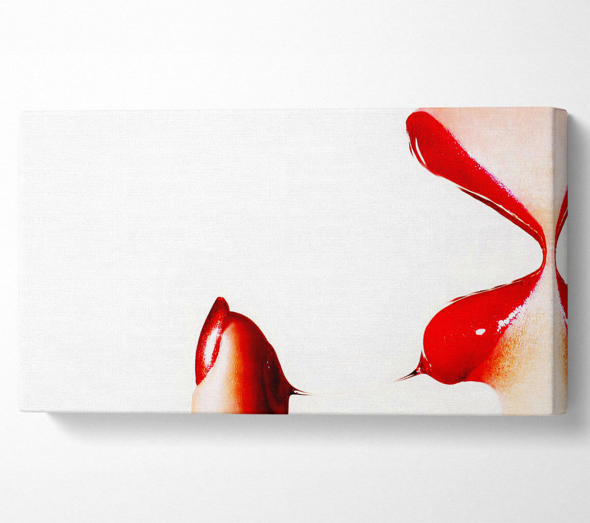 Red Gloss Lips Canvas Wall Art