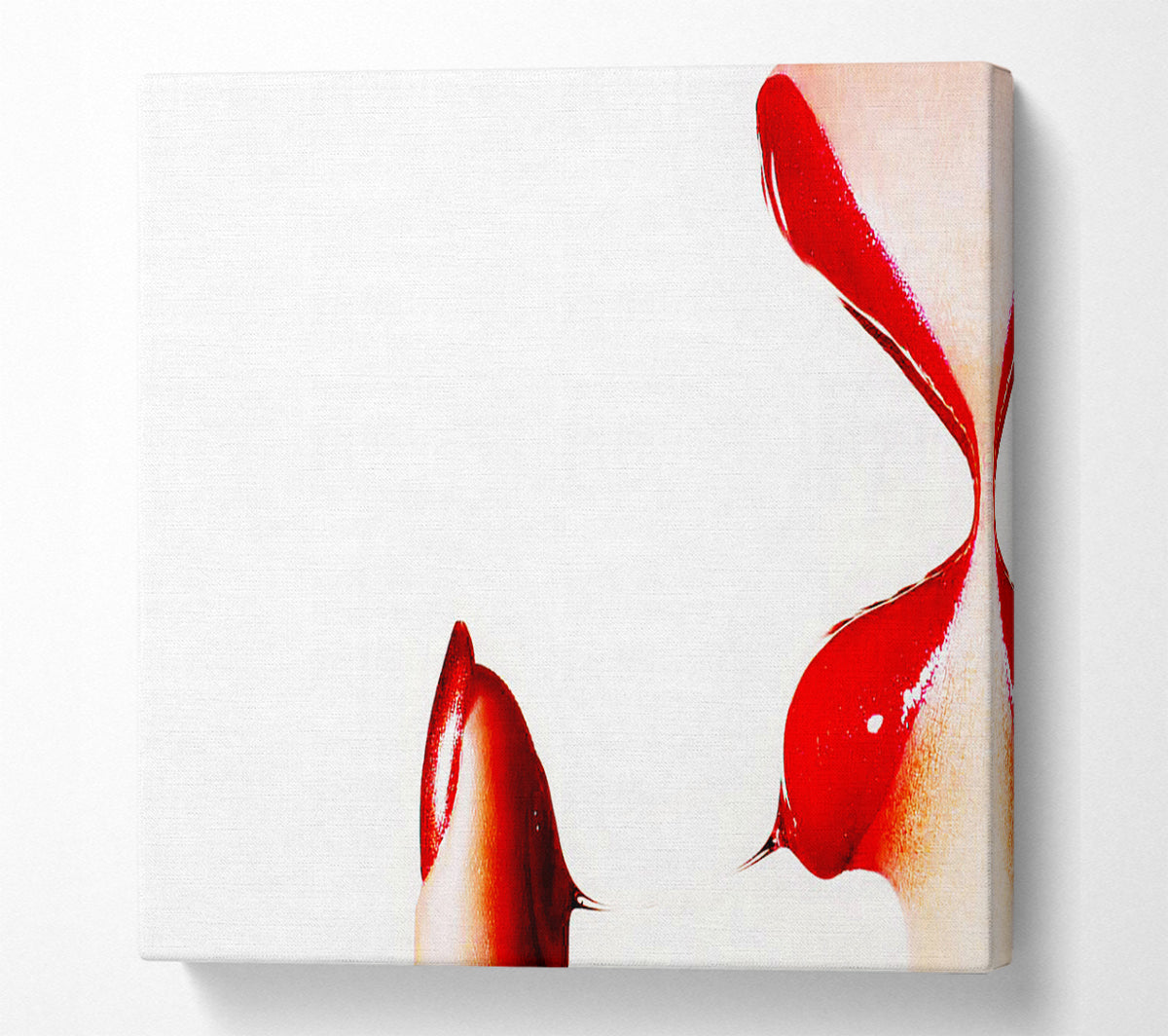 Red Gloss Lips Canvas Wall Art