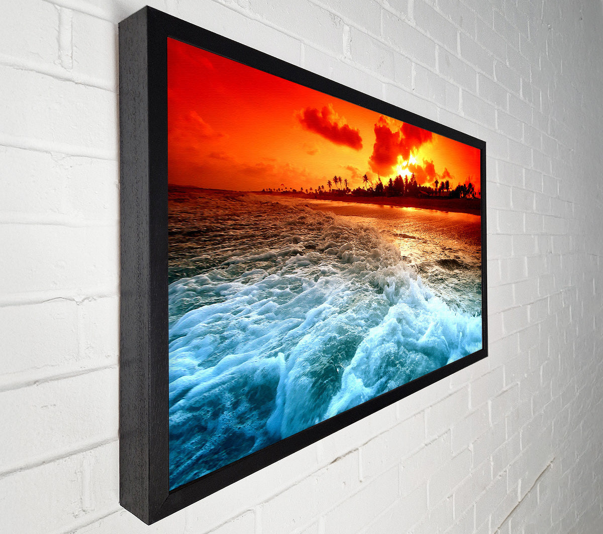 Tropical Beach Sunset Canvas Wall Art
