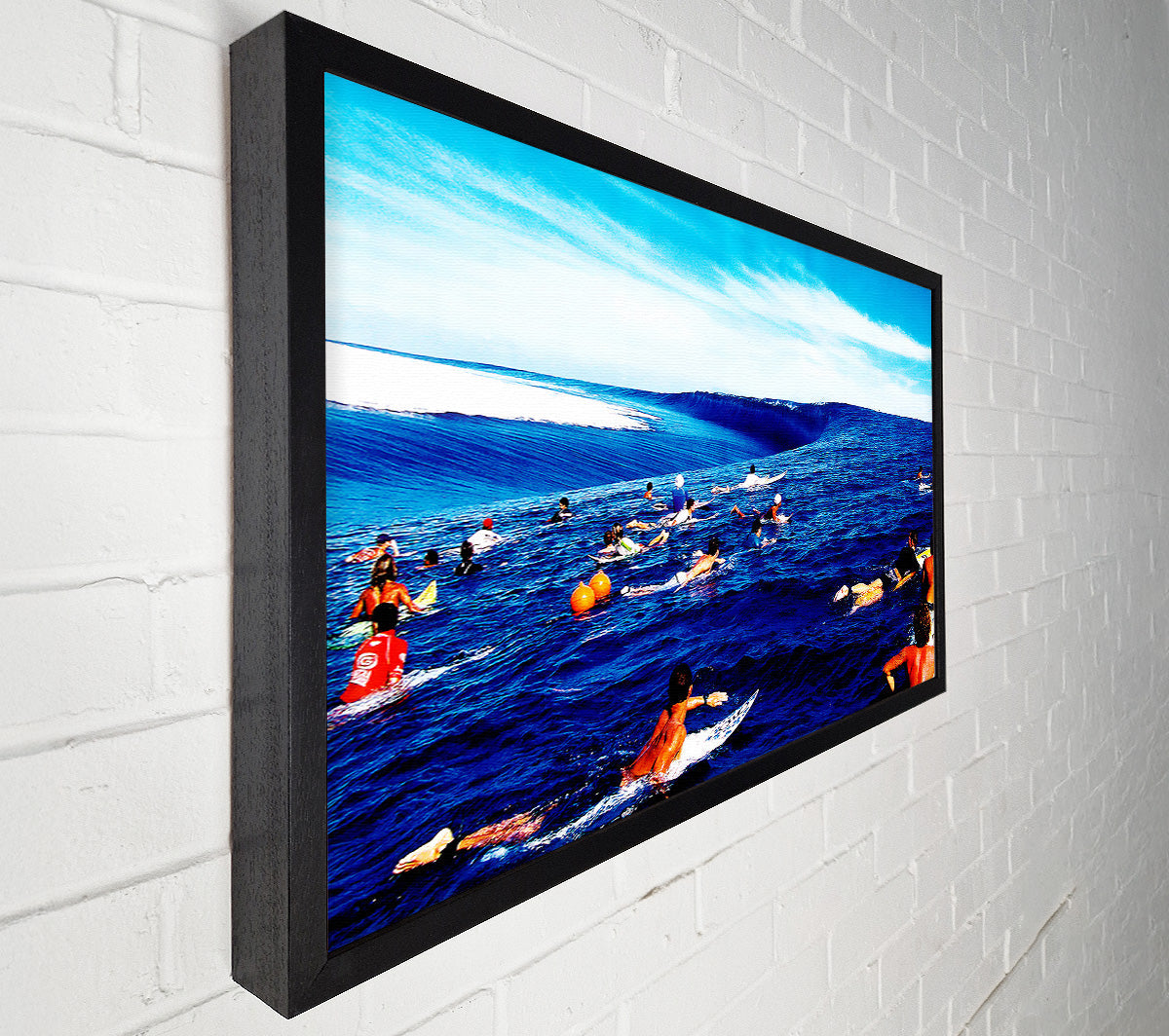 Surfers Hunt For The Ultimate Wave Canvas Wall Art