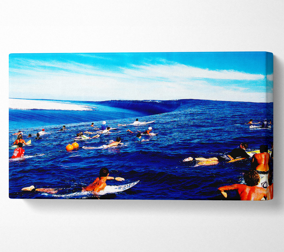 Surfers Hunt For The Ultimate Wave Canvas Wall Art