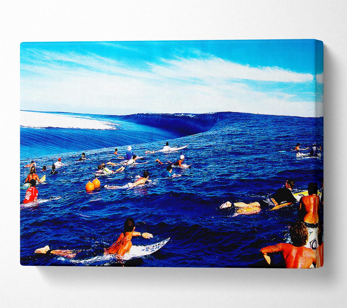 Surfers Hunt For The Ultimate Wave Canvas Wall Art
