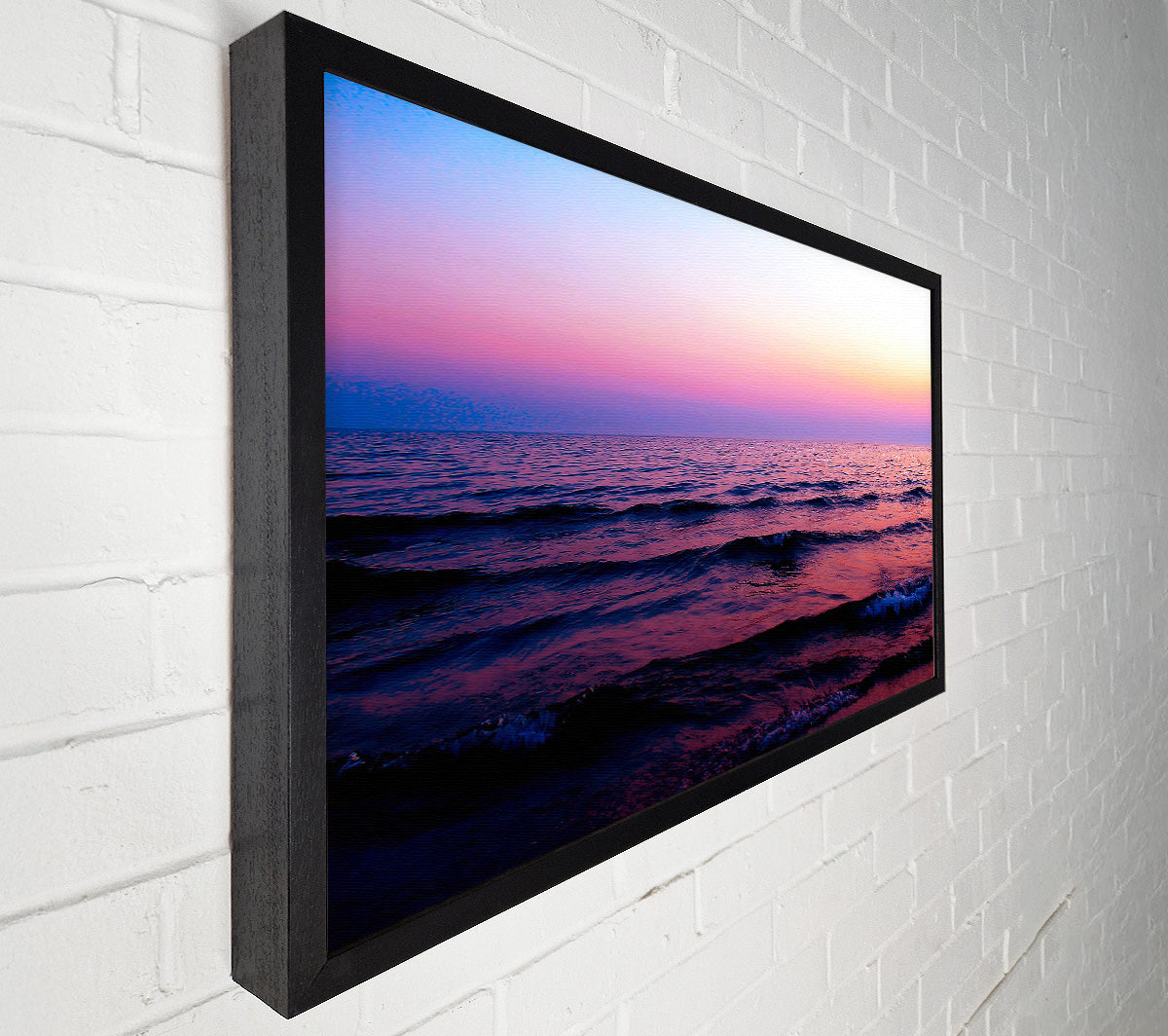Pink n Purple Waves Of The Ocean Canvas Wall Art