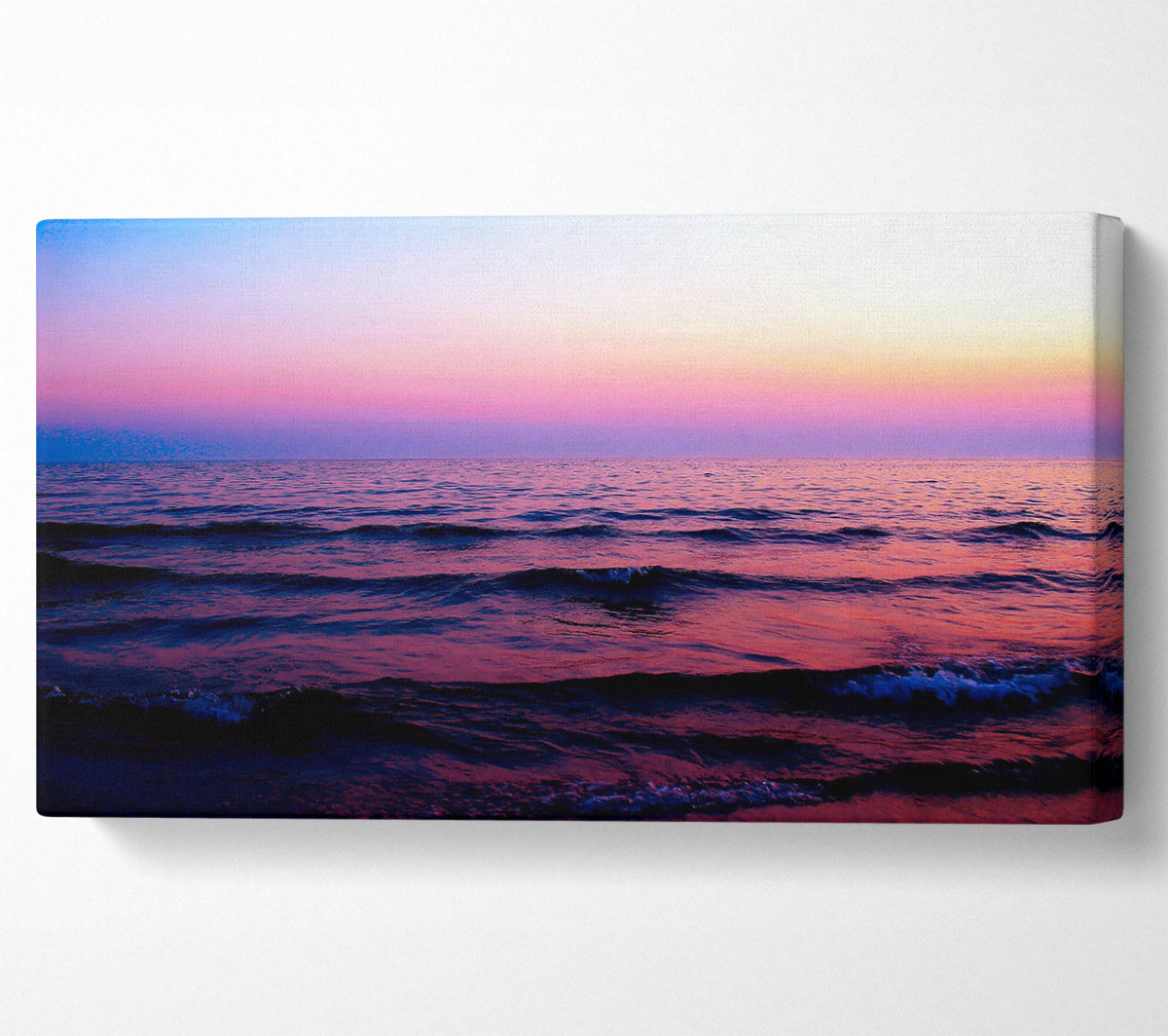 Pink n Purple Waves Of The Ocean Canvas Wall Art