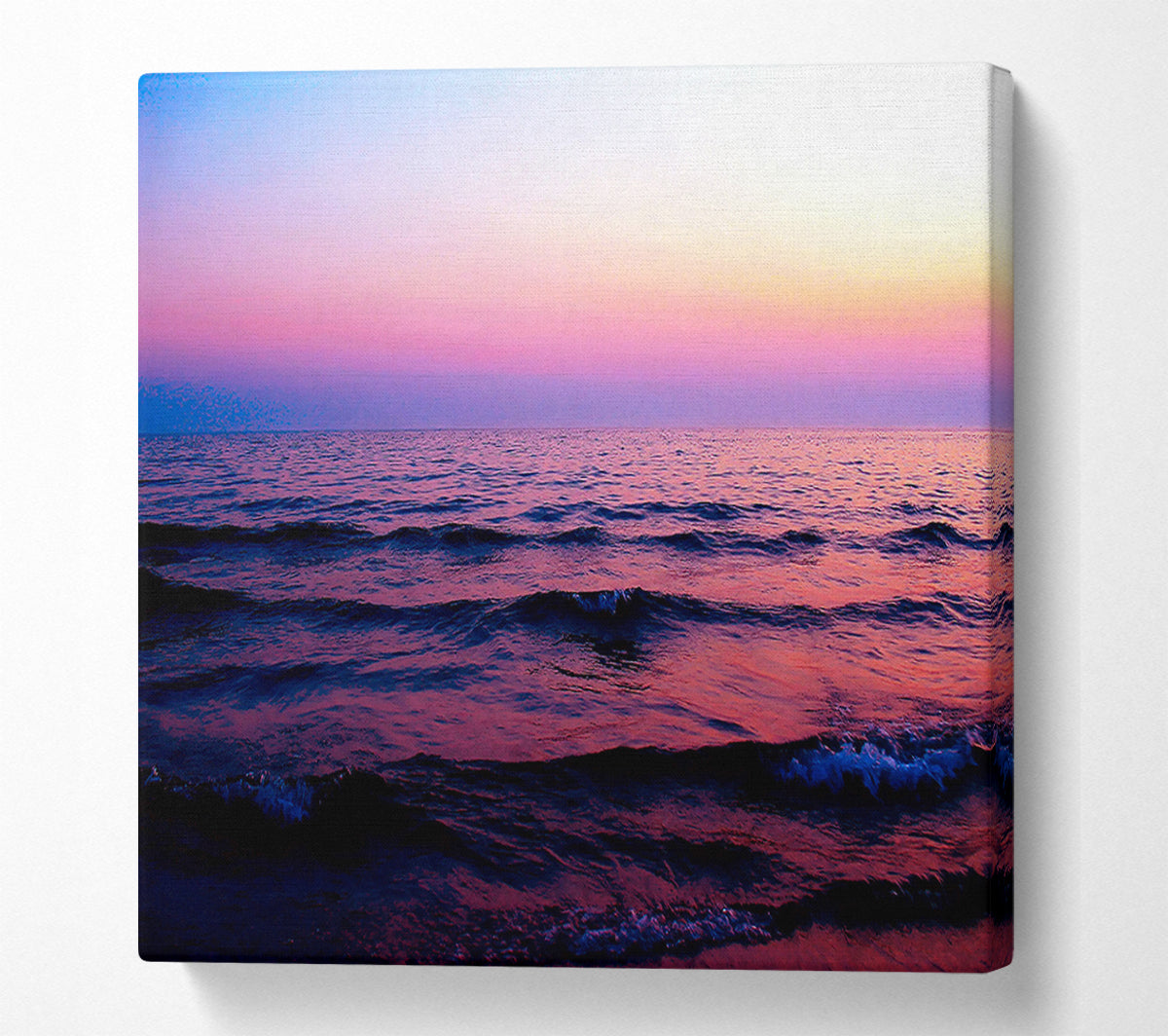 Pink n Purple Waves Of The Ocean Canvas Wall Art