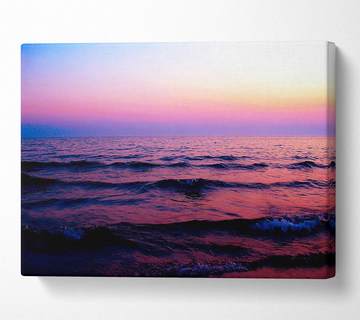 Pink n Purple Waves Of The Ocean Canvas Wall Art