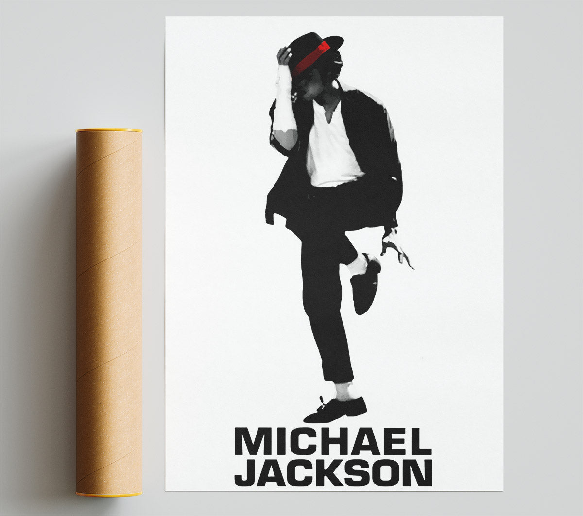 Michael Jackson B N W Red Giclee Print