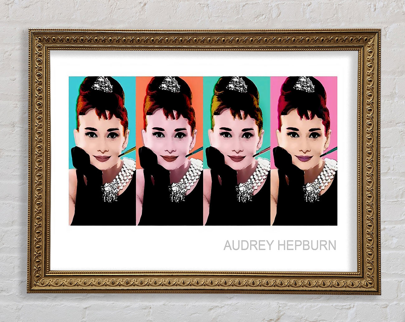 Audrey Hepburn 4 Faces Framed Print