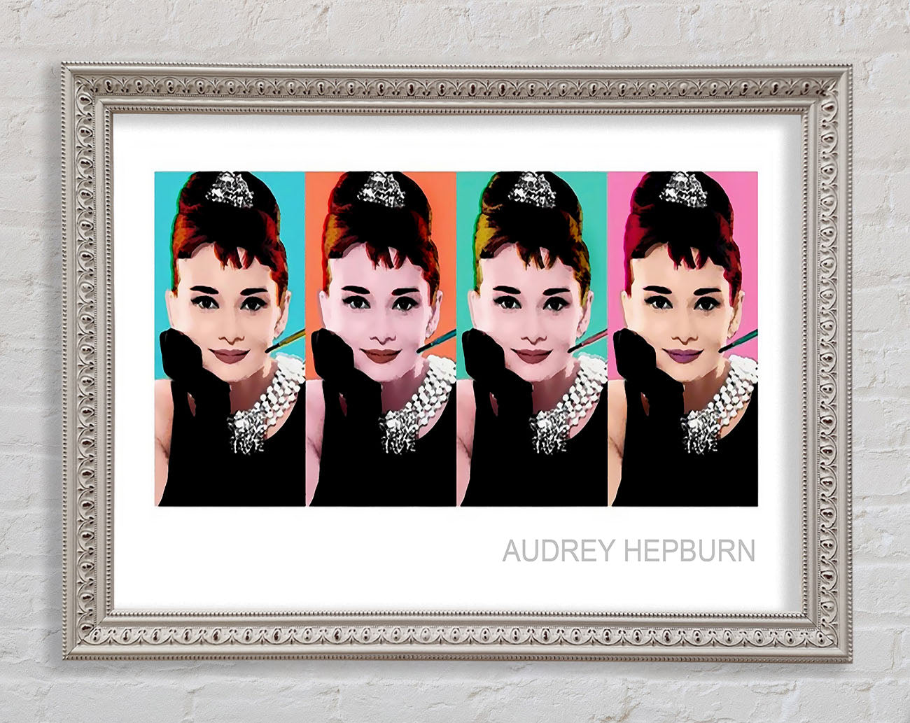 Audrey Hepburn 4 Faces Framed Print