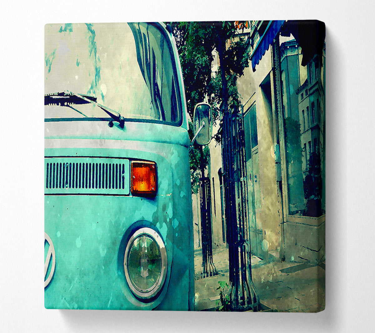 Retro Vw Camper Van Canvas Wall Art