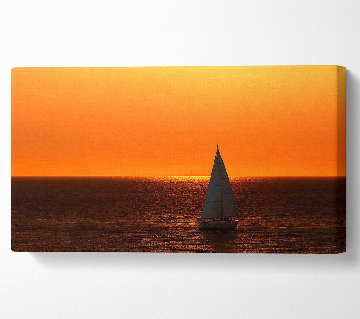 Sailing In The Stunning Sunset Ocean Canvas Wall Art