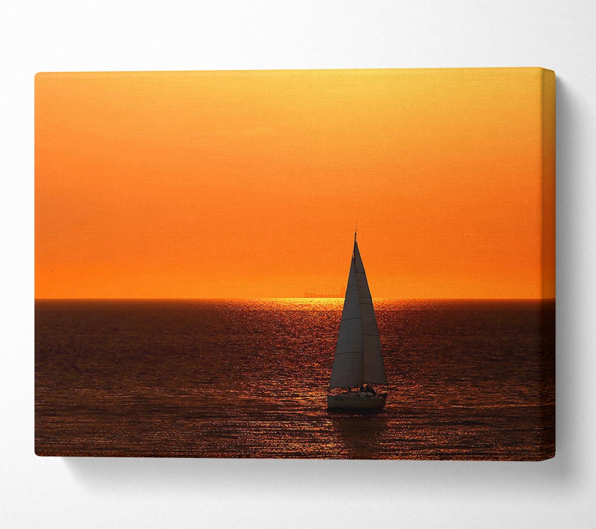 Sailing In The Stunning Sunset Ocean Canvas Wall Art