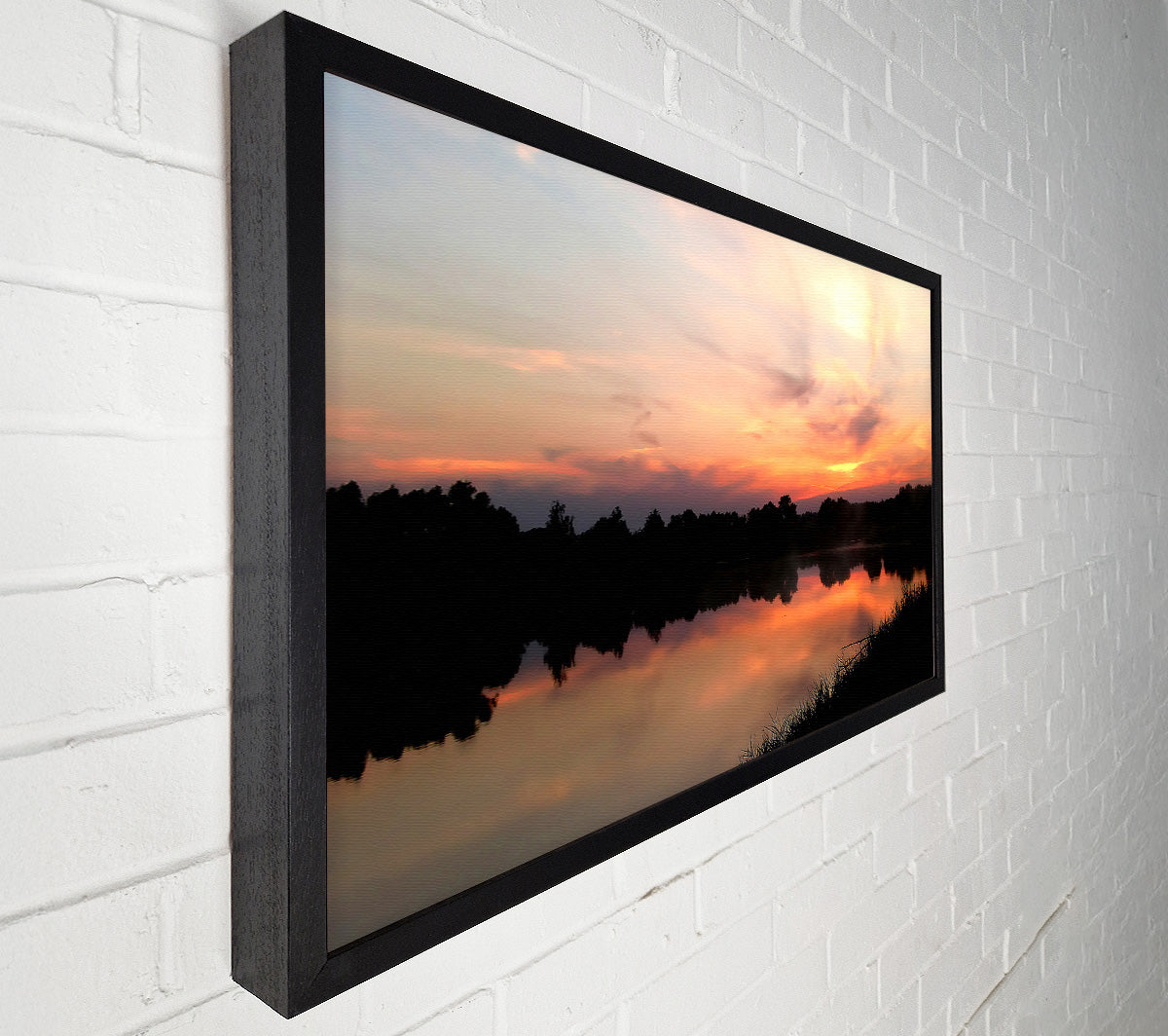 Sunset Tree Reflections Canvas Wall Art