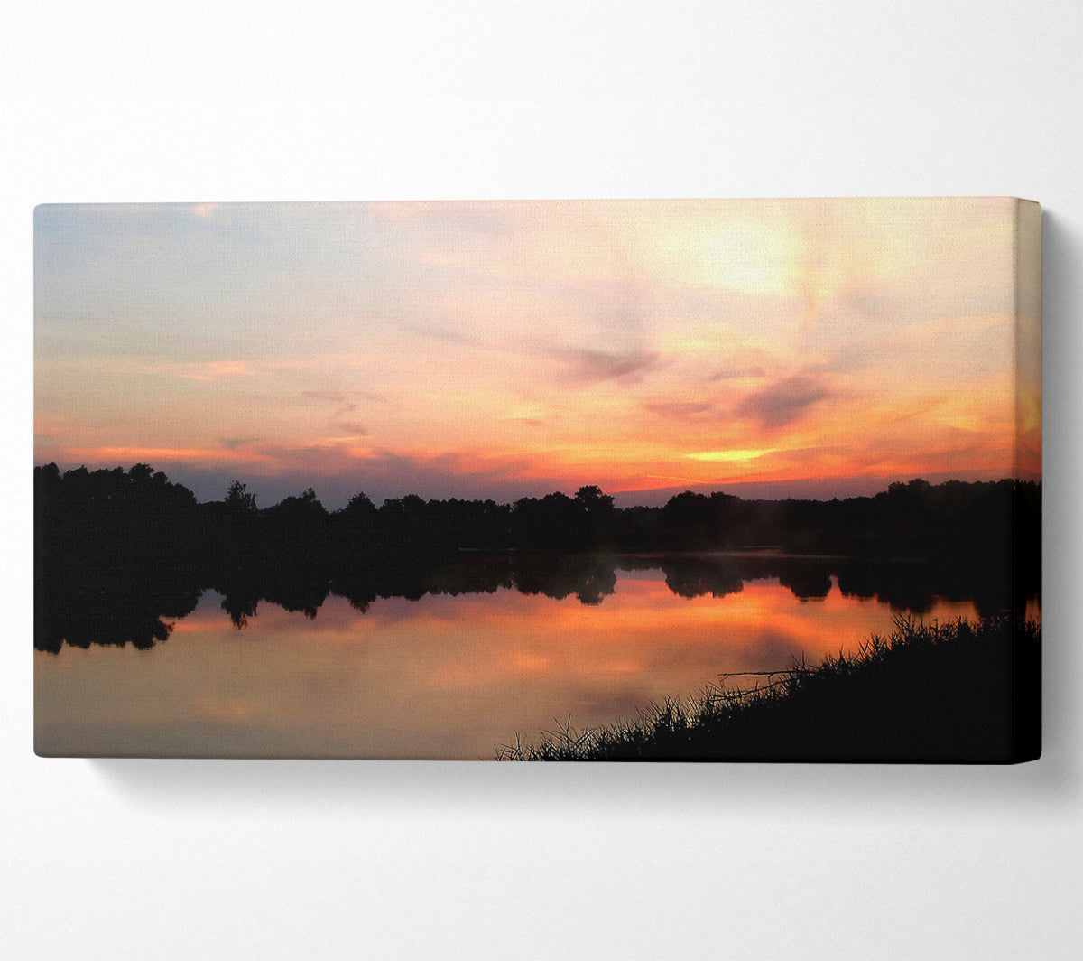 Sunset Tree Reflections Canvas Wall Art