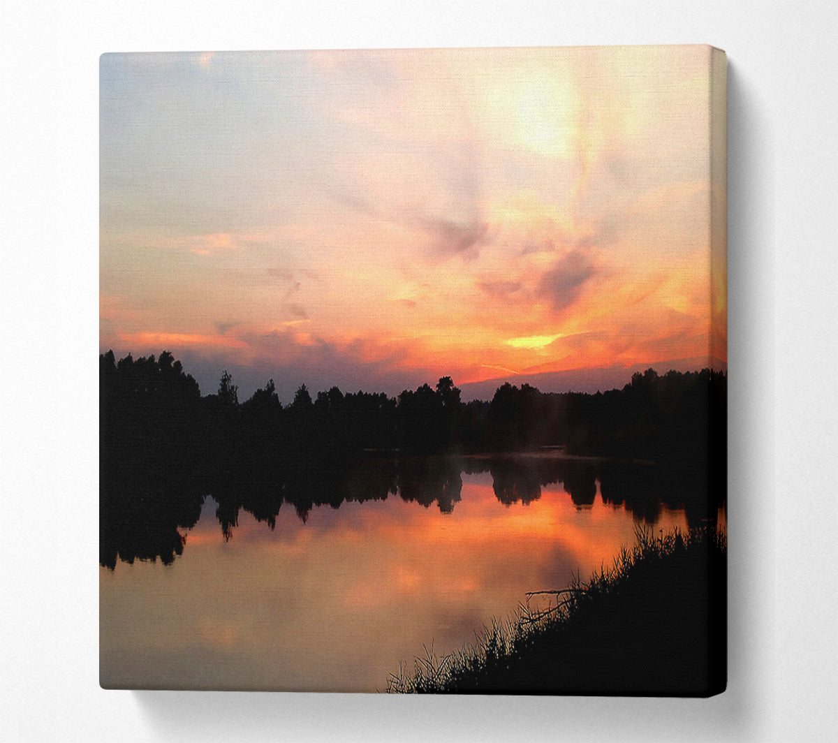 Sunset Tree Reflections Canvas Wall Art