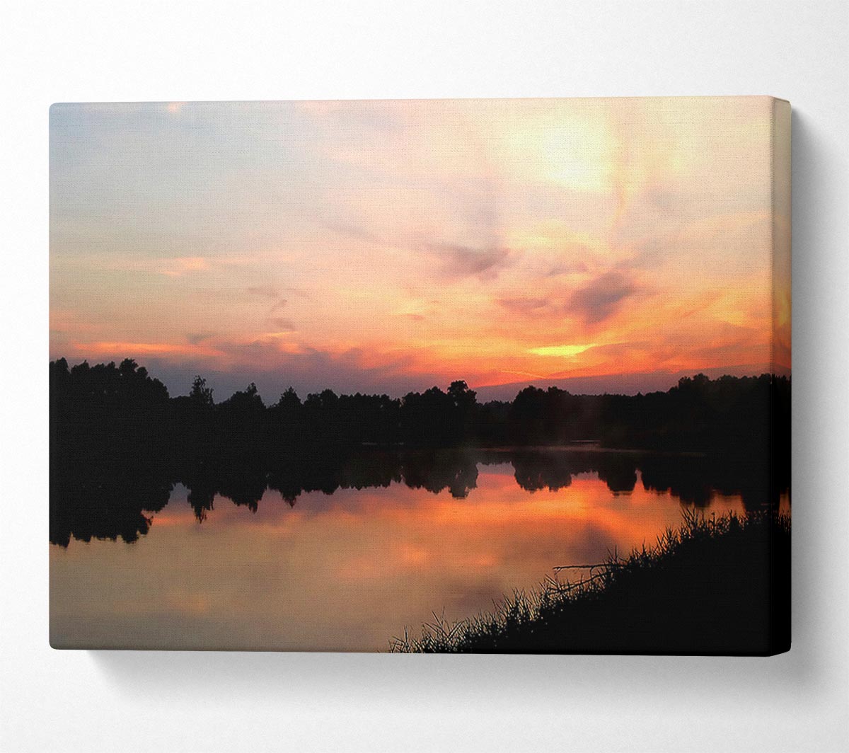 Sunset Tree Reflections Canvas Wall Art