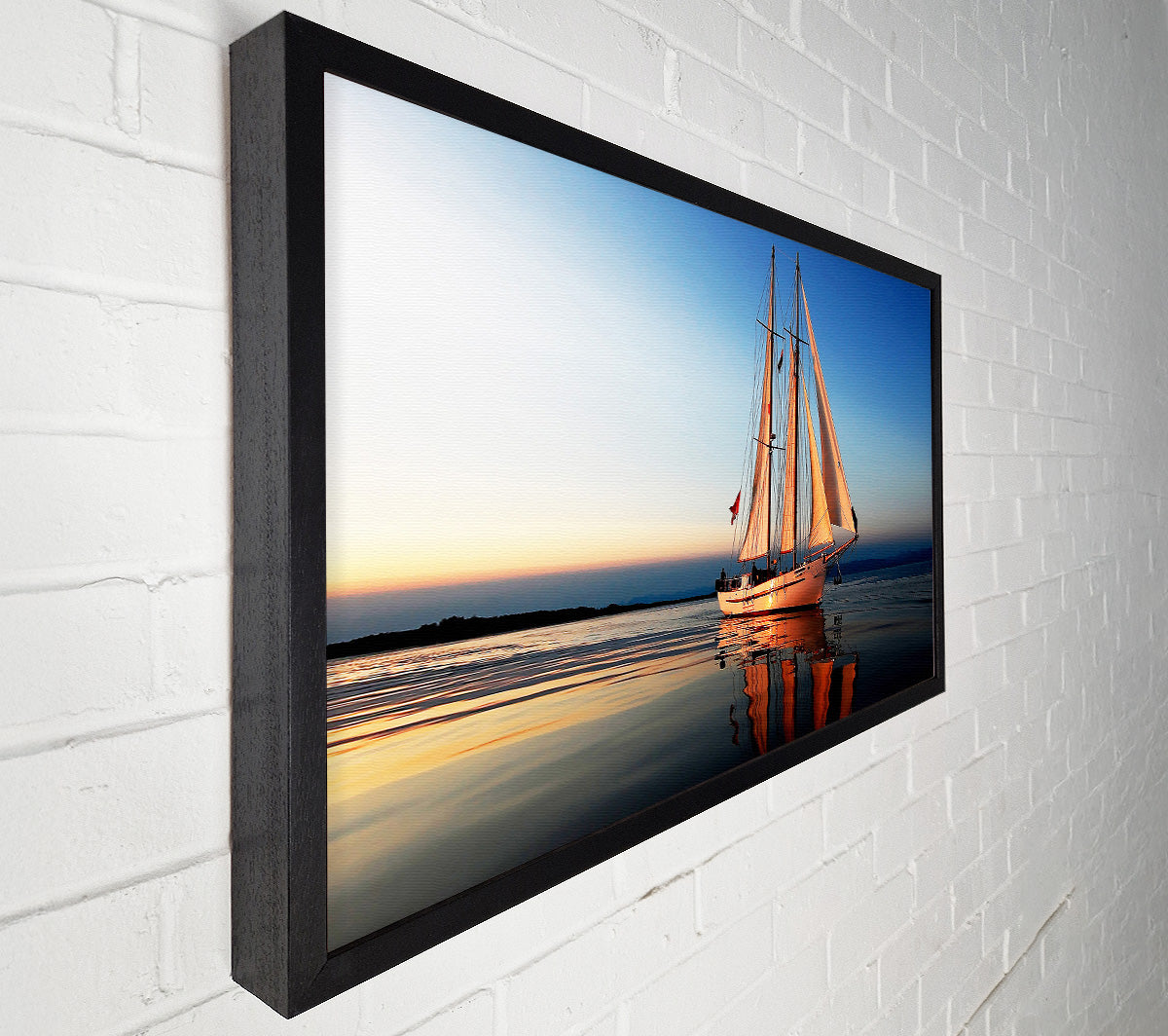 Refections Of The Sail Boat Canvas Wall Art