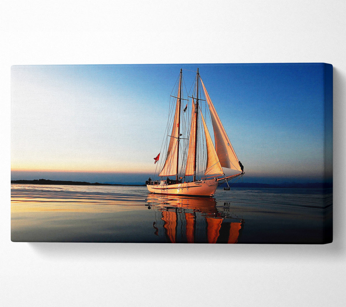 Refections Of The Sail Boat Canvas Wall Art
