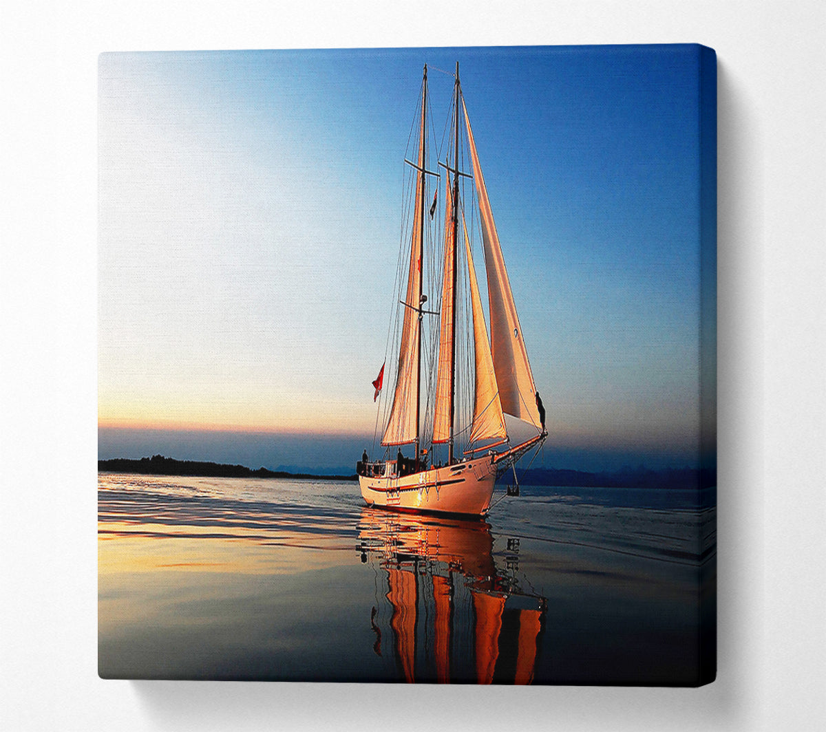 Refections Of The Sail Boat Canvas Wall Art