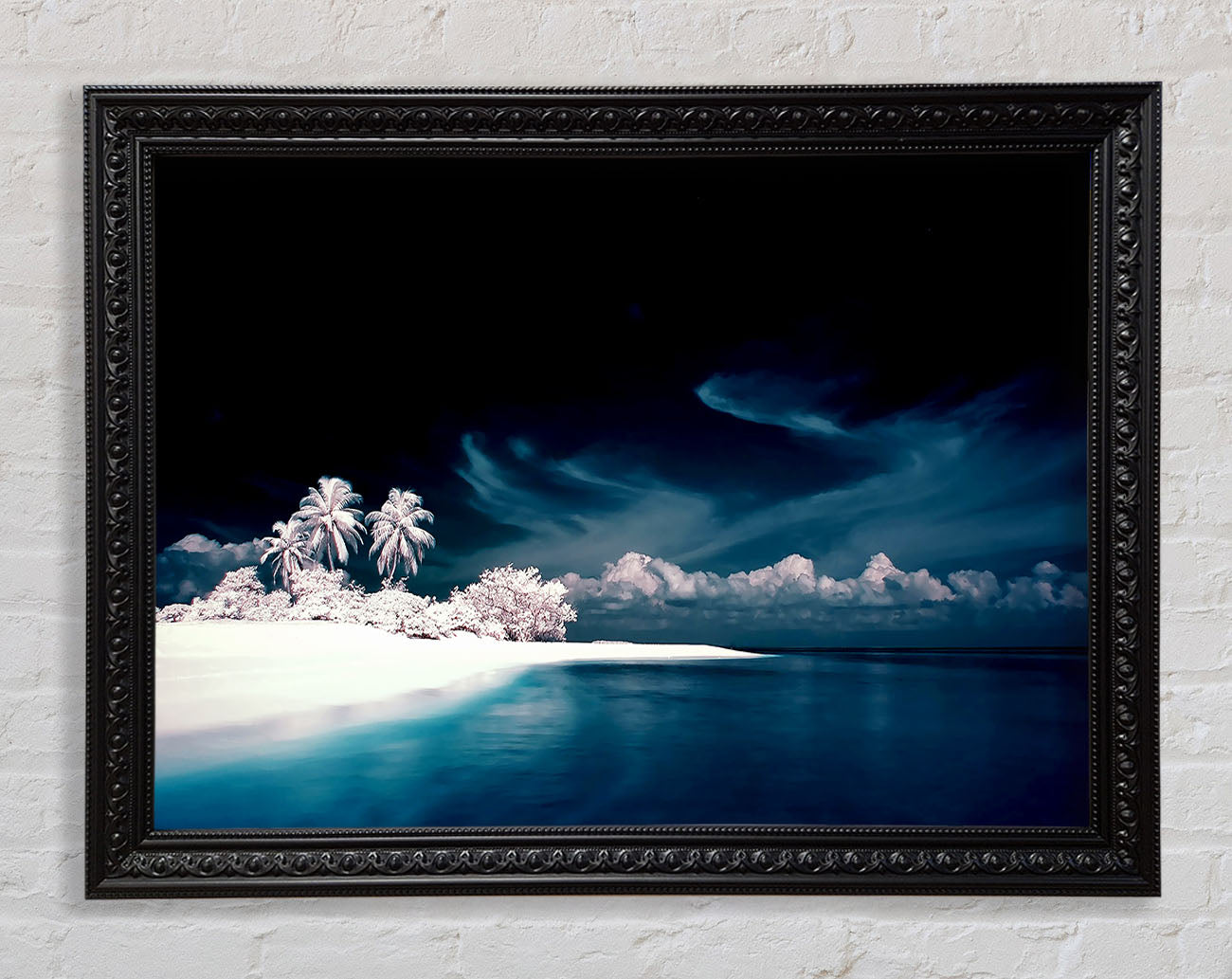 Surreal Hidden Island Blue Framed Print