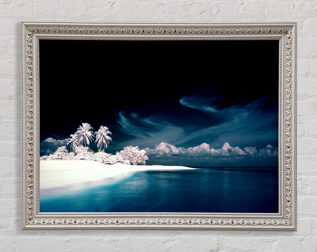 Surreal Hidden Island Blue Framed Print