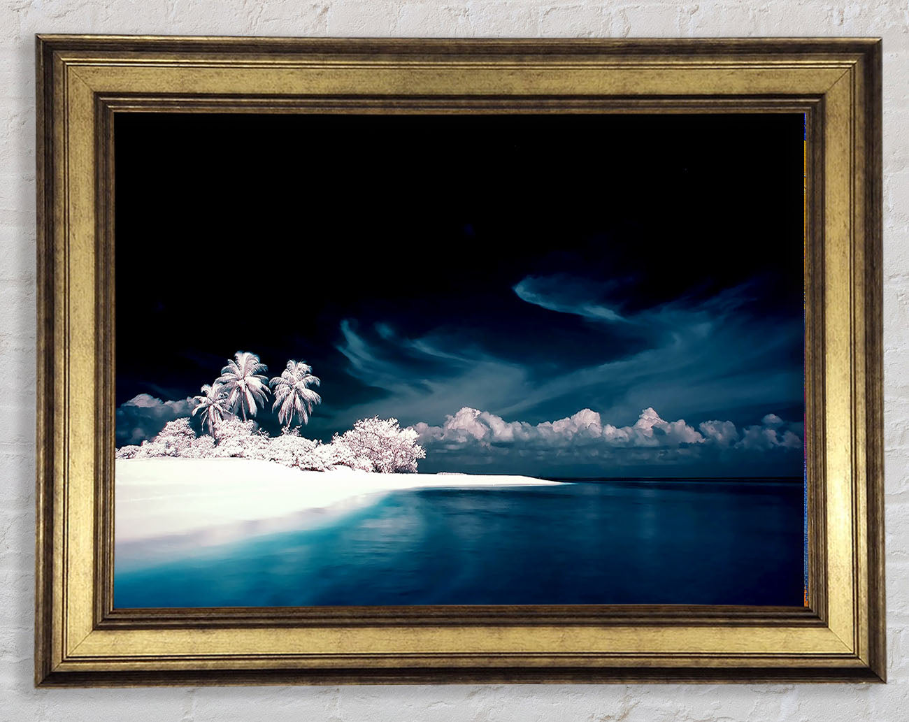 Surreal Hidden Island Blue Framed Print