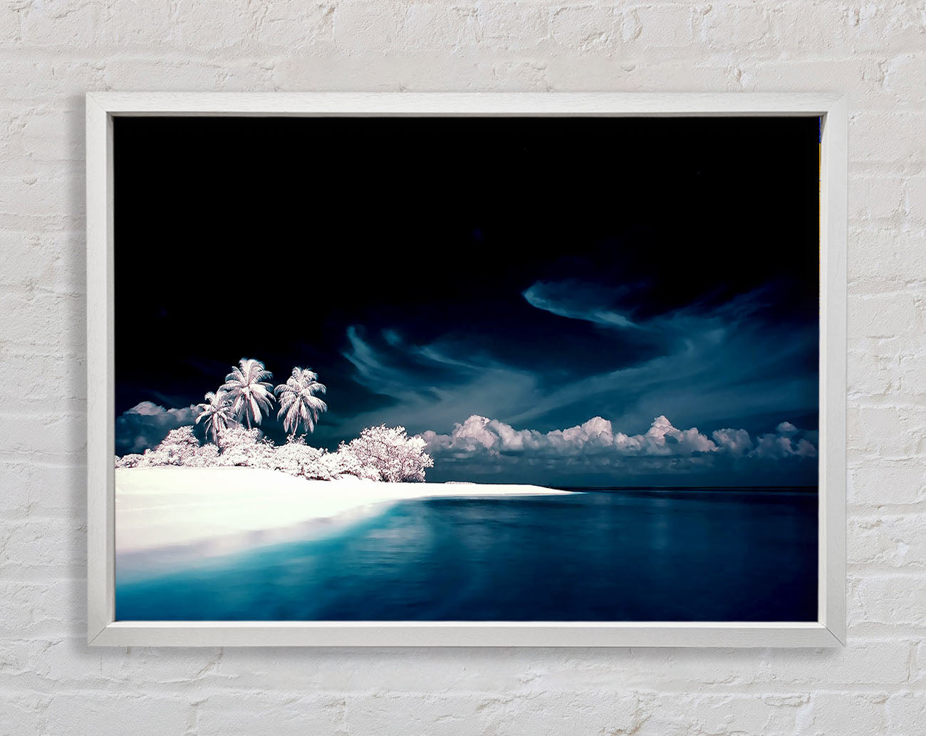 Surreal Hidden Island Blue Framed Print