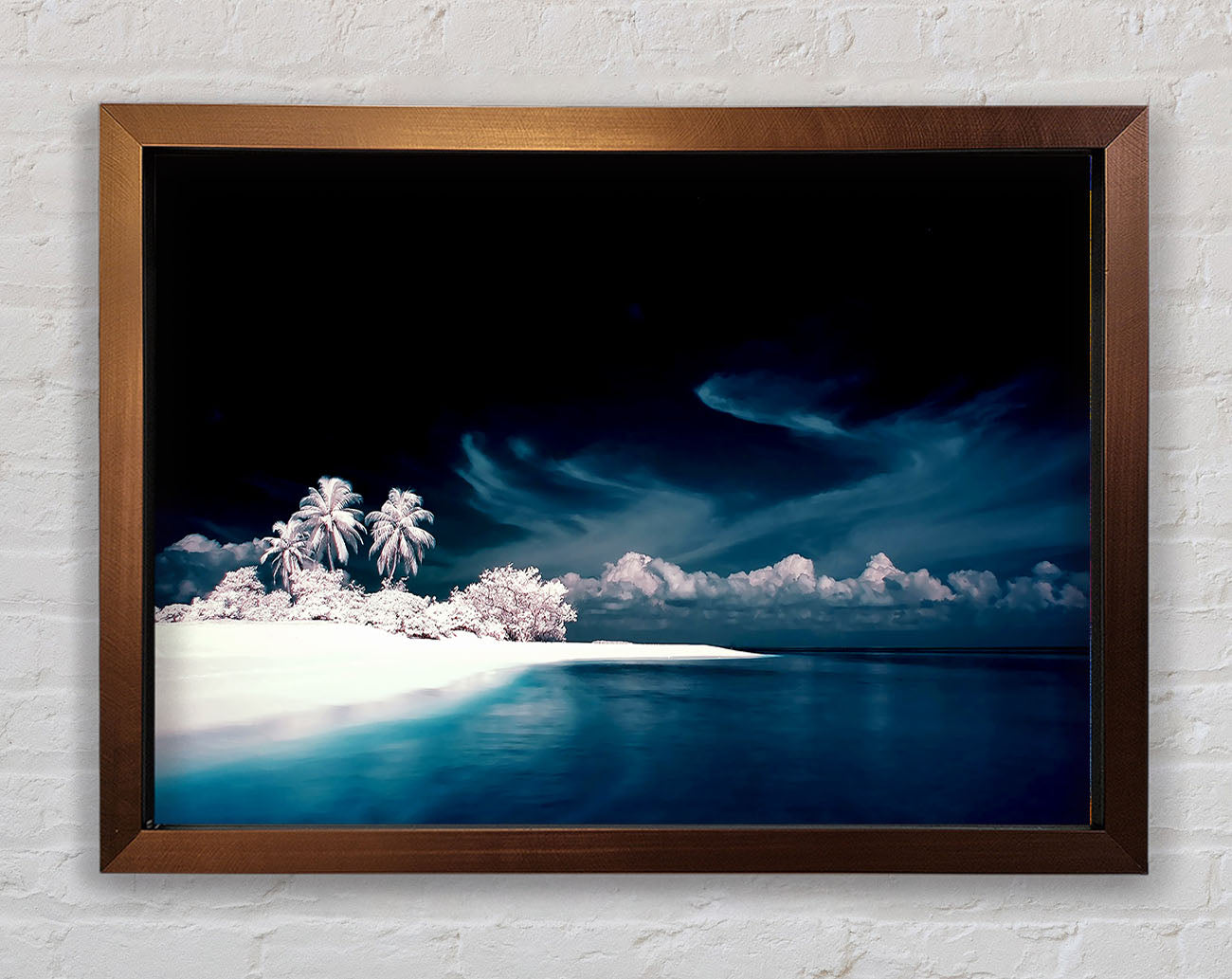 Surreal Hidden Island Blue Framed Print