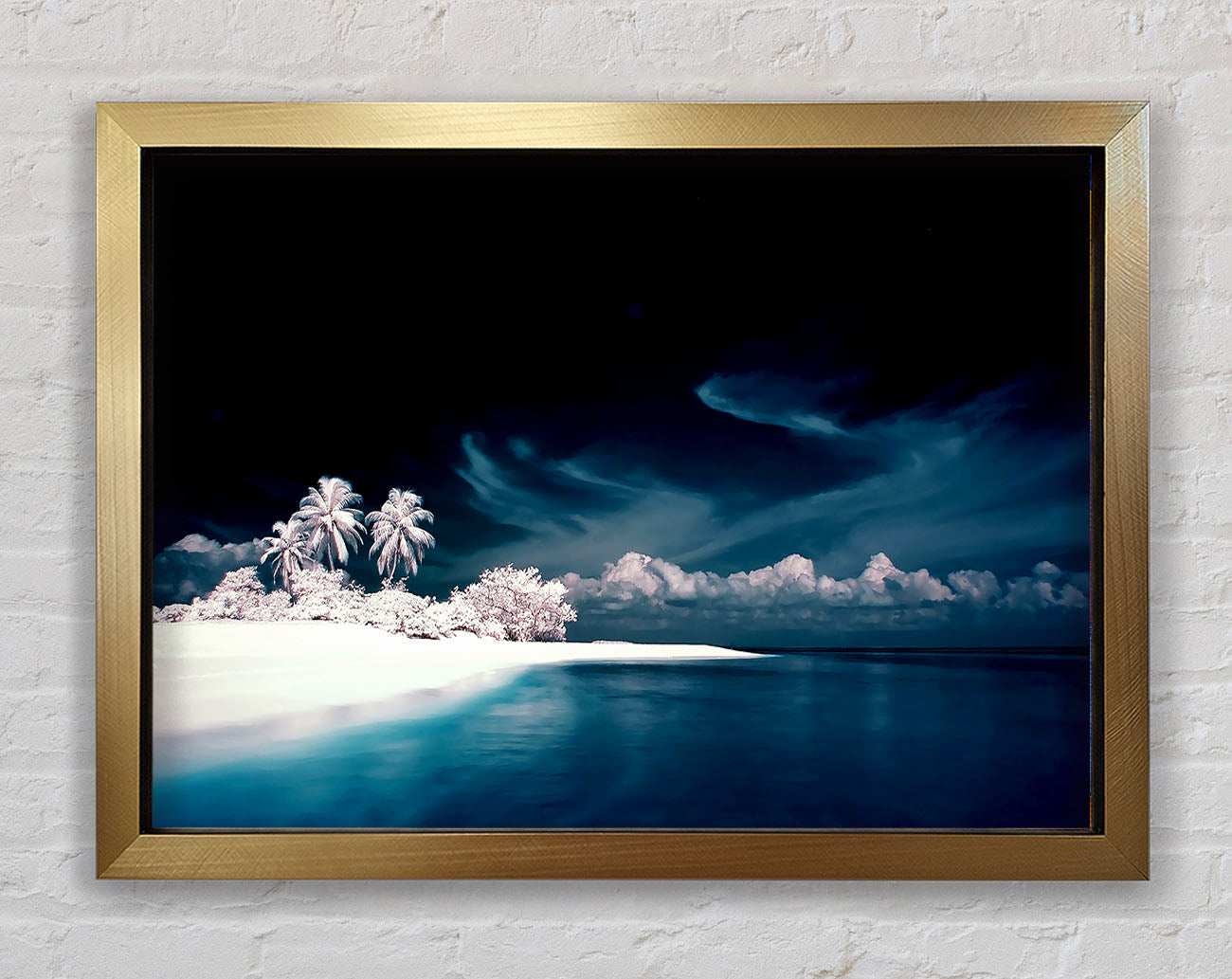 Surreal Hidden Island Blue Framed Print