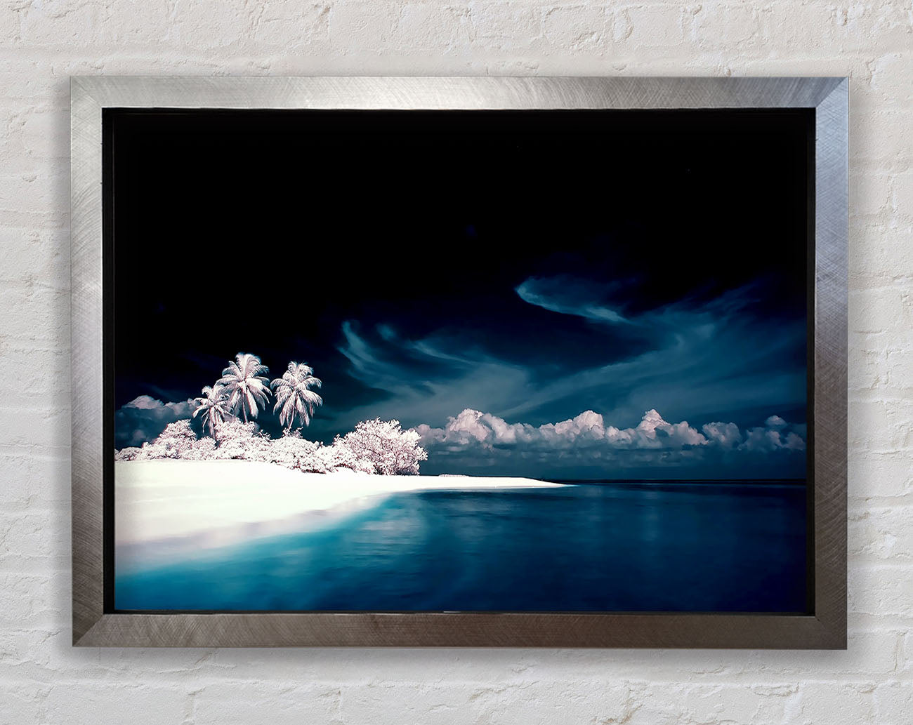 Surreal Hidden Island Blue Framed Print