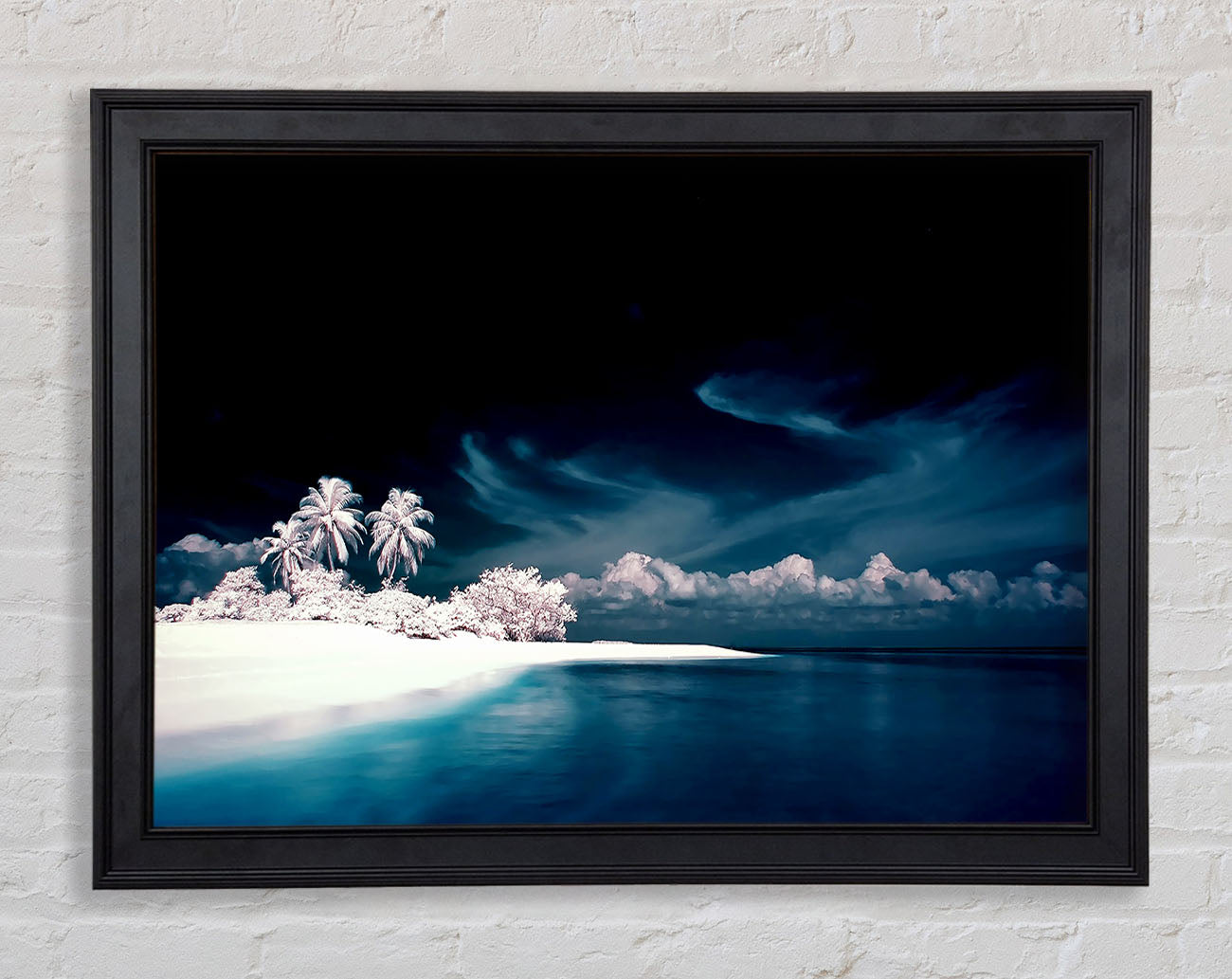 Surreal Hidden Island Blue Framed Print