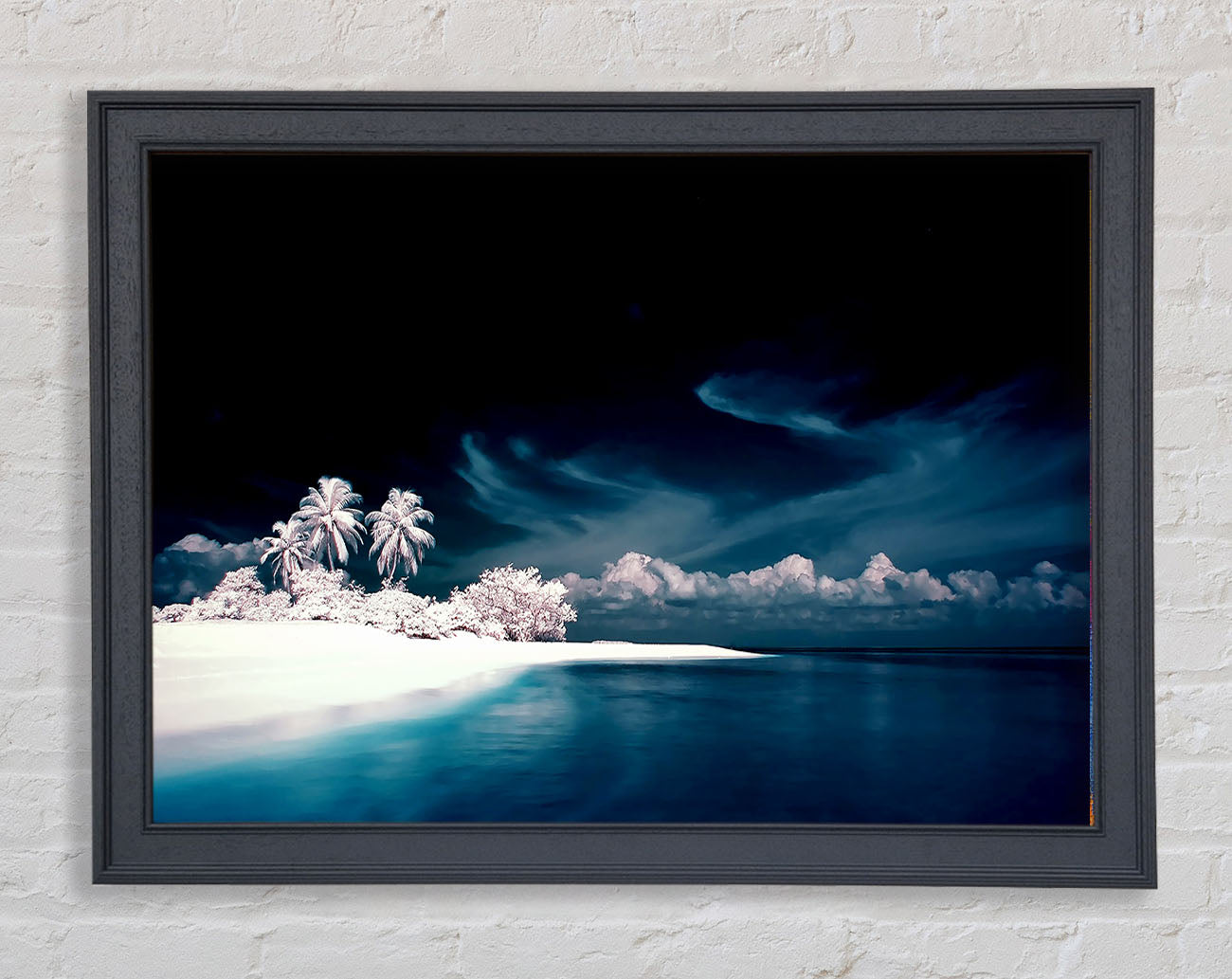 Surreal Hidden Island Blue Framed Print