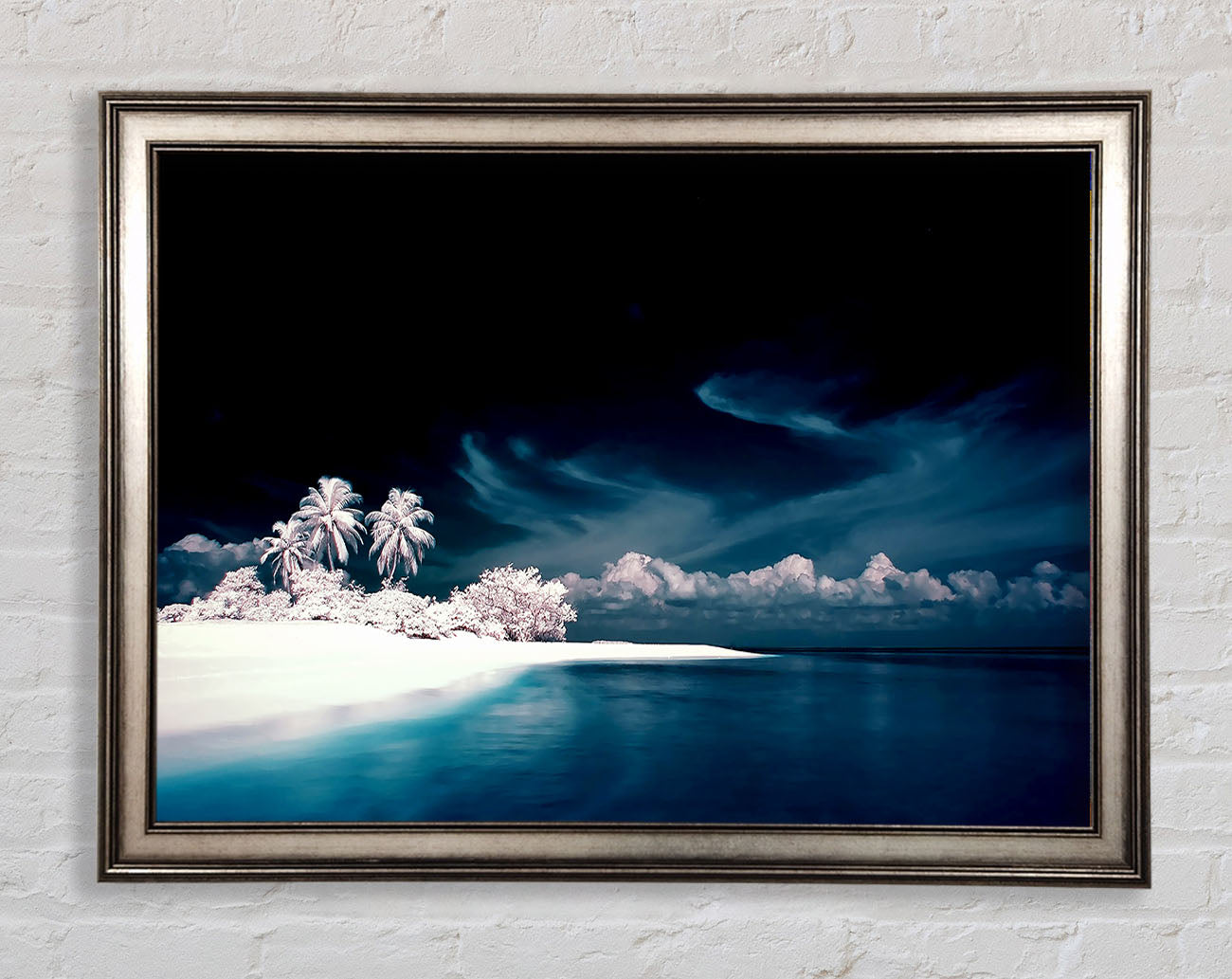 Surreal Hidden Island Blue Framed Print
