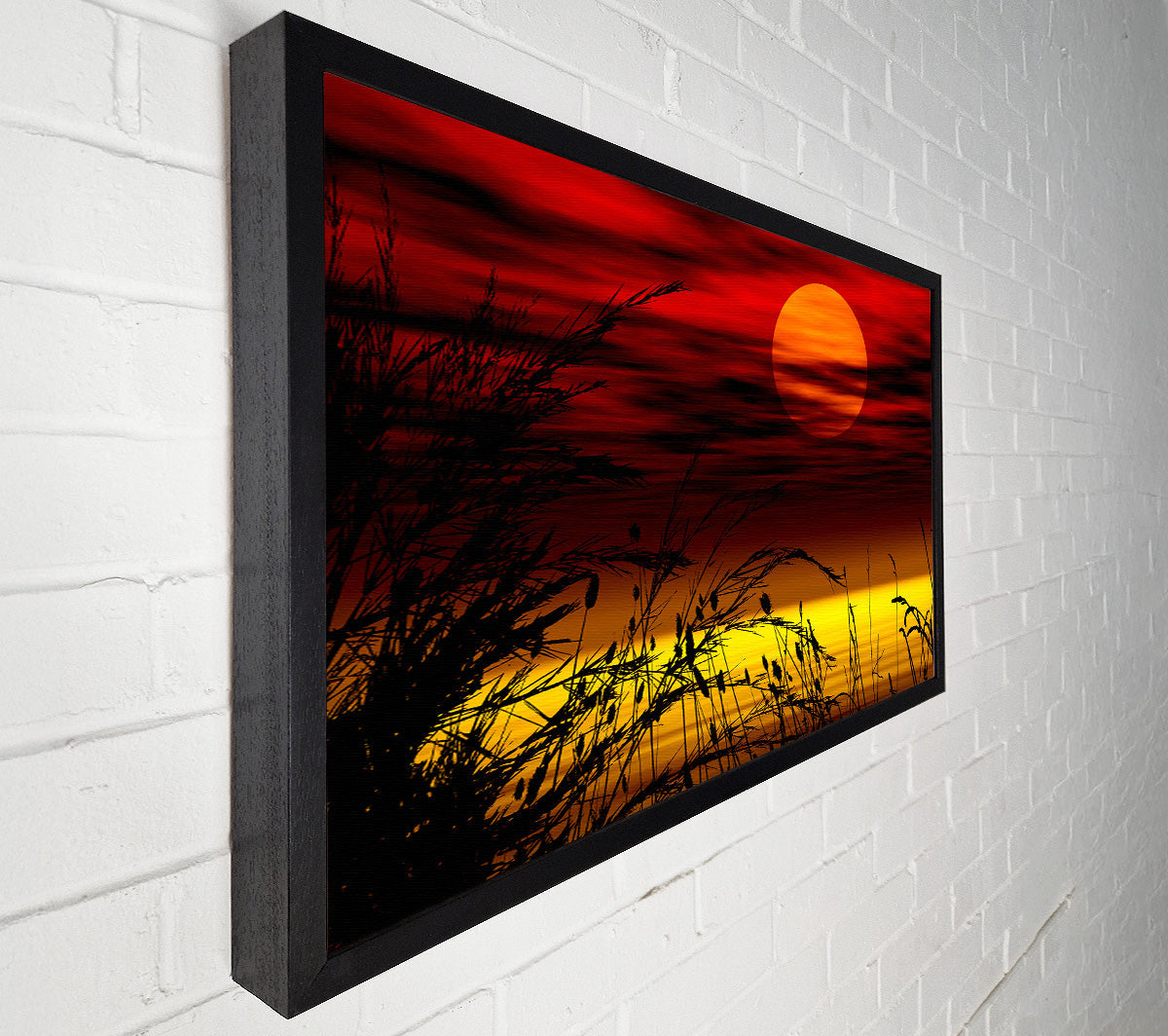 Surreal Golden Lake Canvas Wall Art