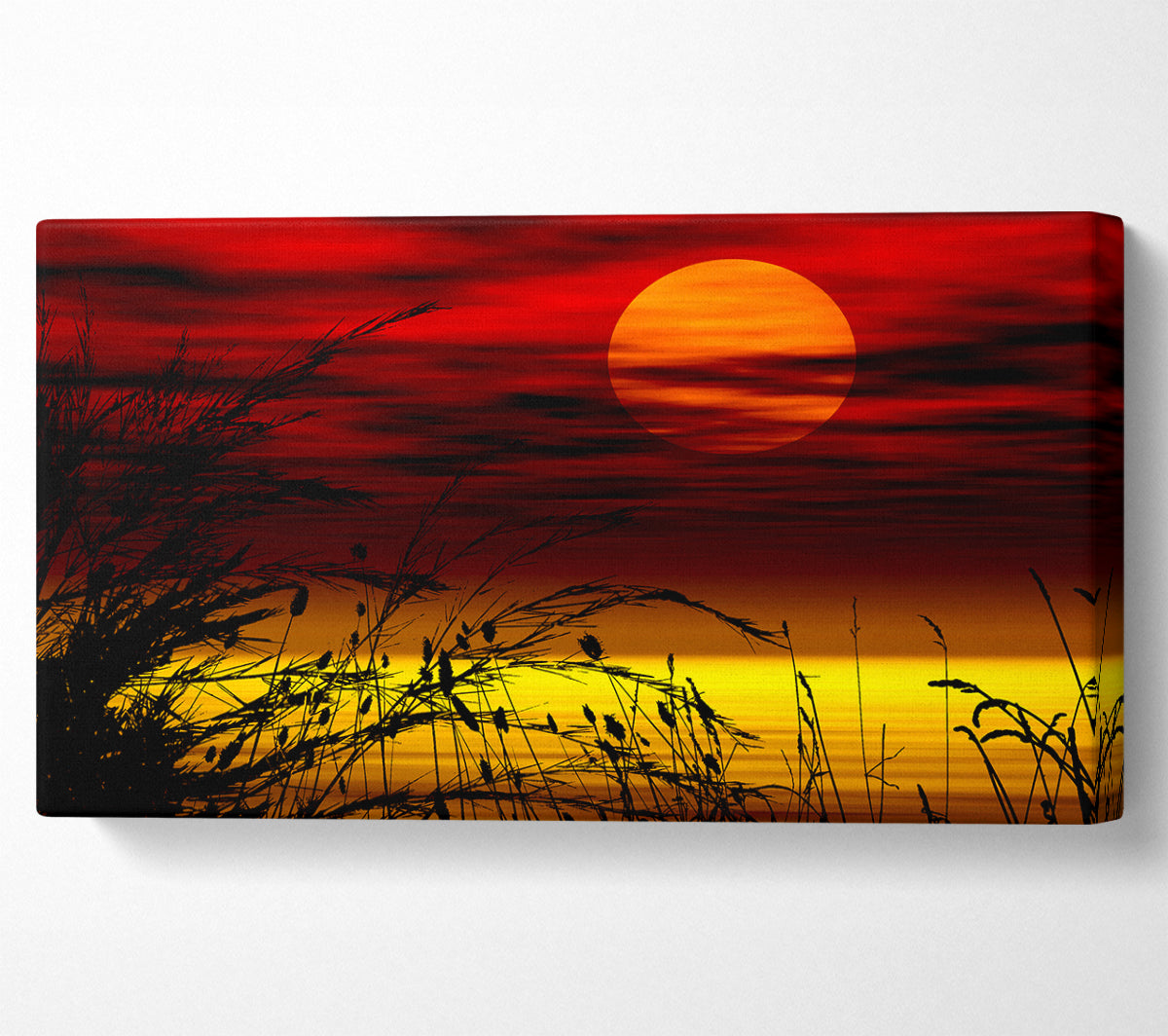 Surreal Golden Lake Canvas Wall Art