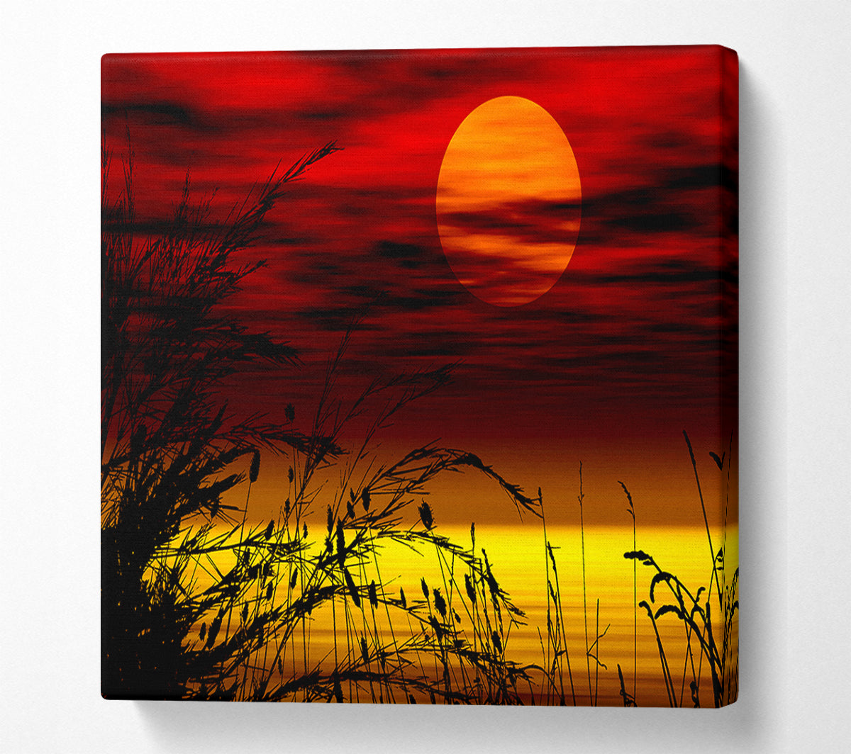 Surreal Golden Lake Canvas Wall Art