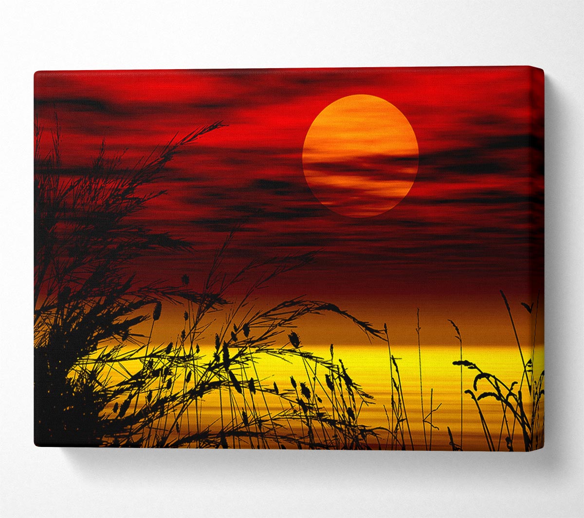 Surreal Golden Lake Canvas Wall Art