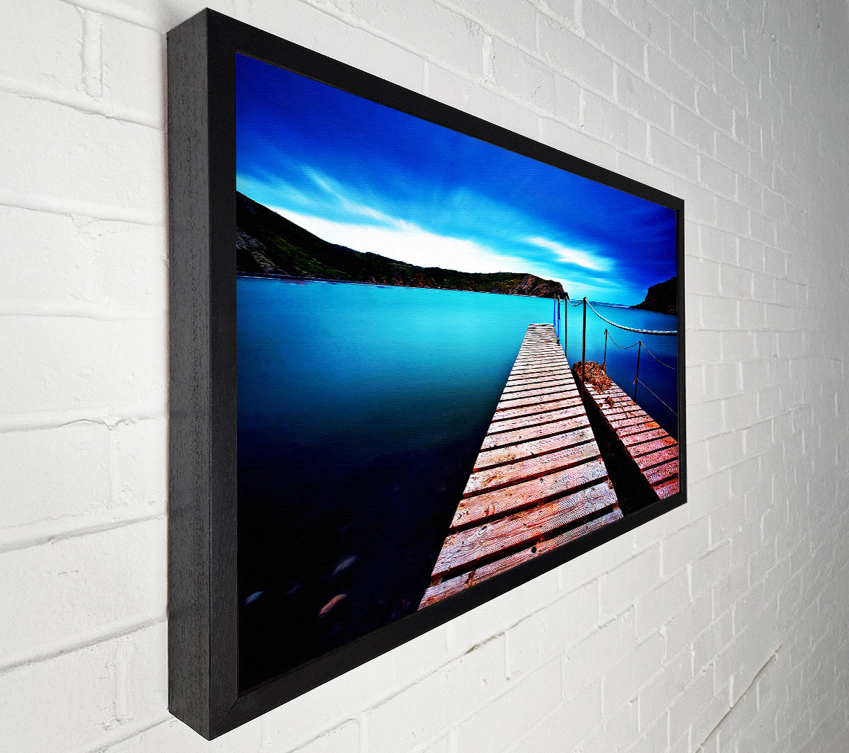 Tranquil Boardwalk Lake Canvas Wall Art