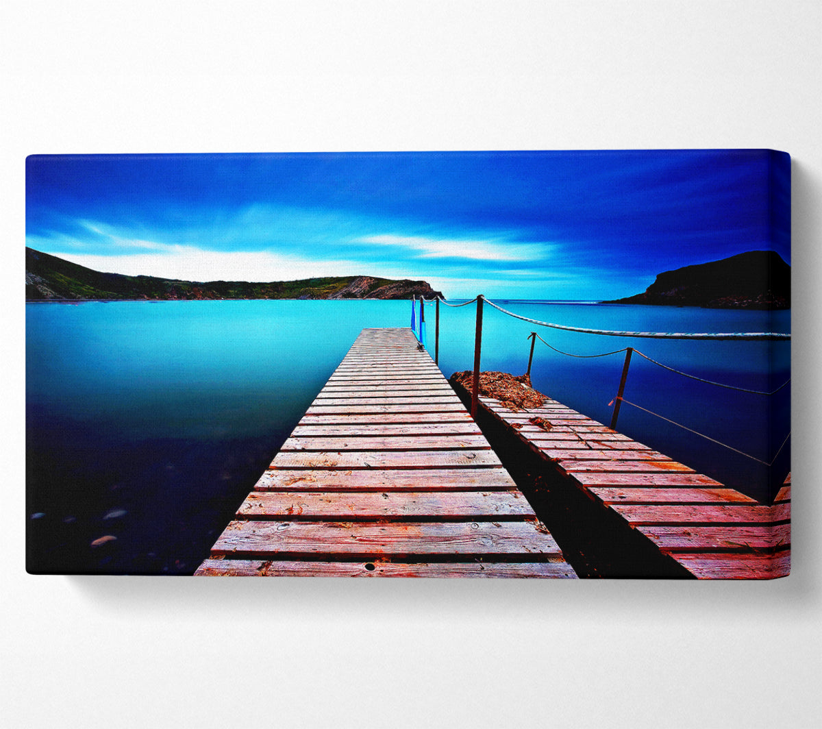 Tranquil Boardwalk Lake Canvas Wall Art