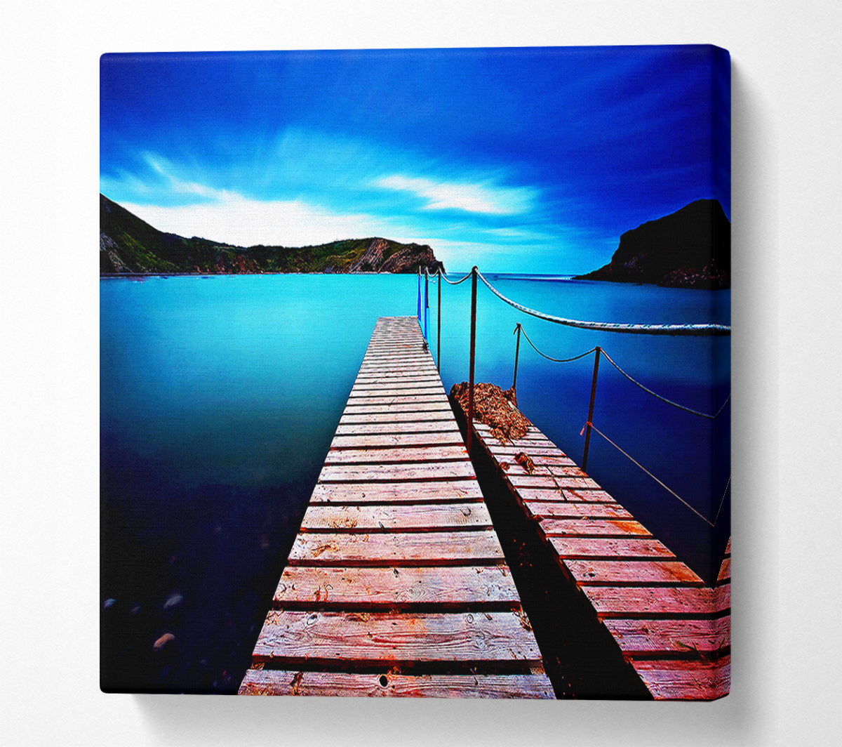 Tranquil Boardwalk Lake Canvas Wall Art