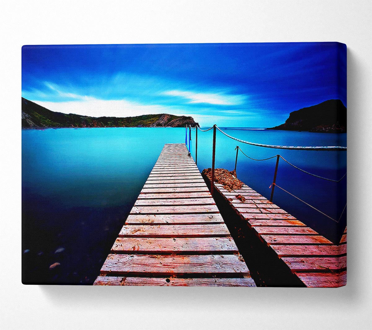 Tranquil Boardwalk Lake Canvas Wall Art