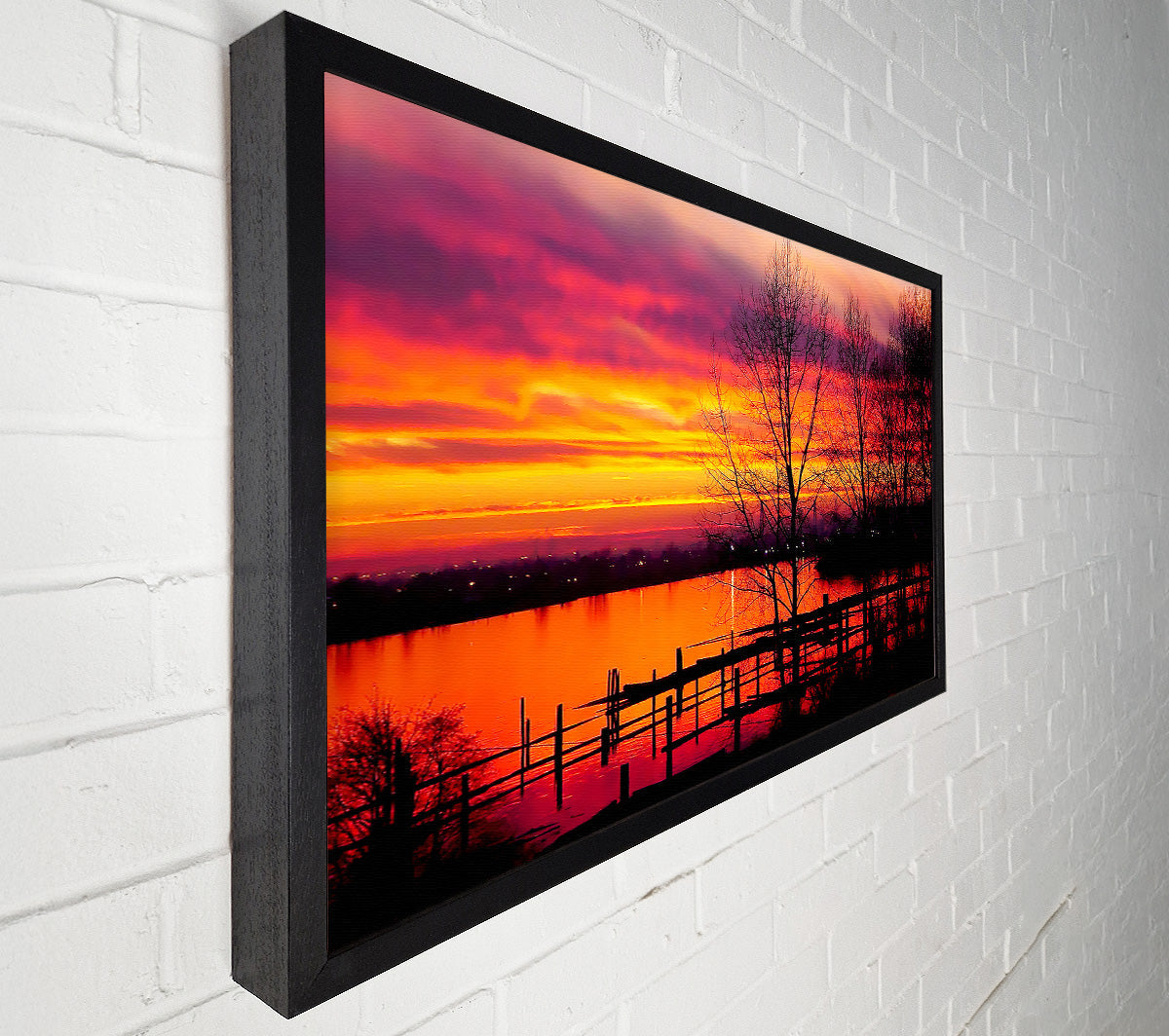 Red Lake Calm Canvas Wall Art